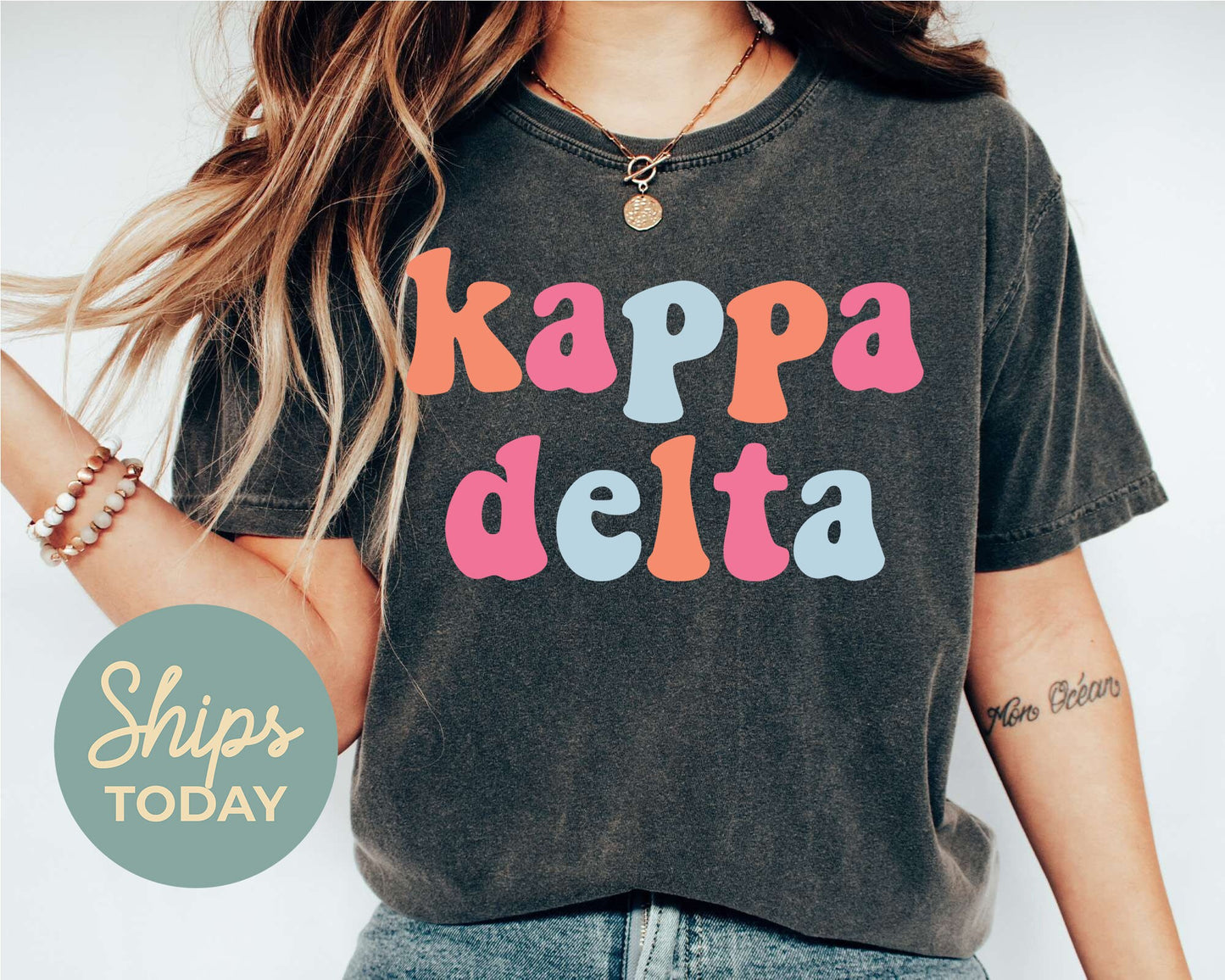 Kappa Delta Vividly Vibrant Sorority T-shirt _ 3165g
