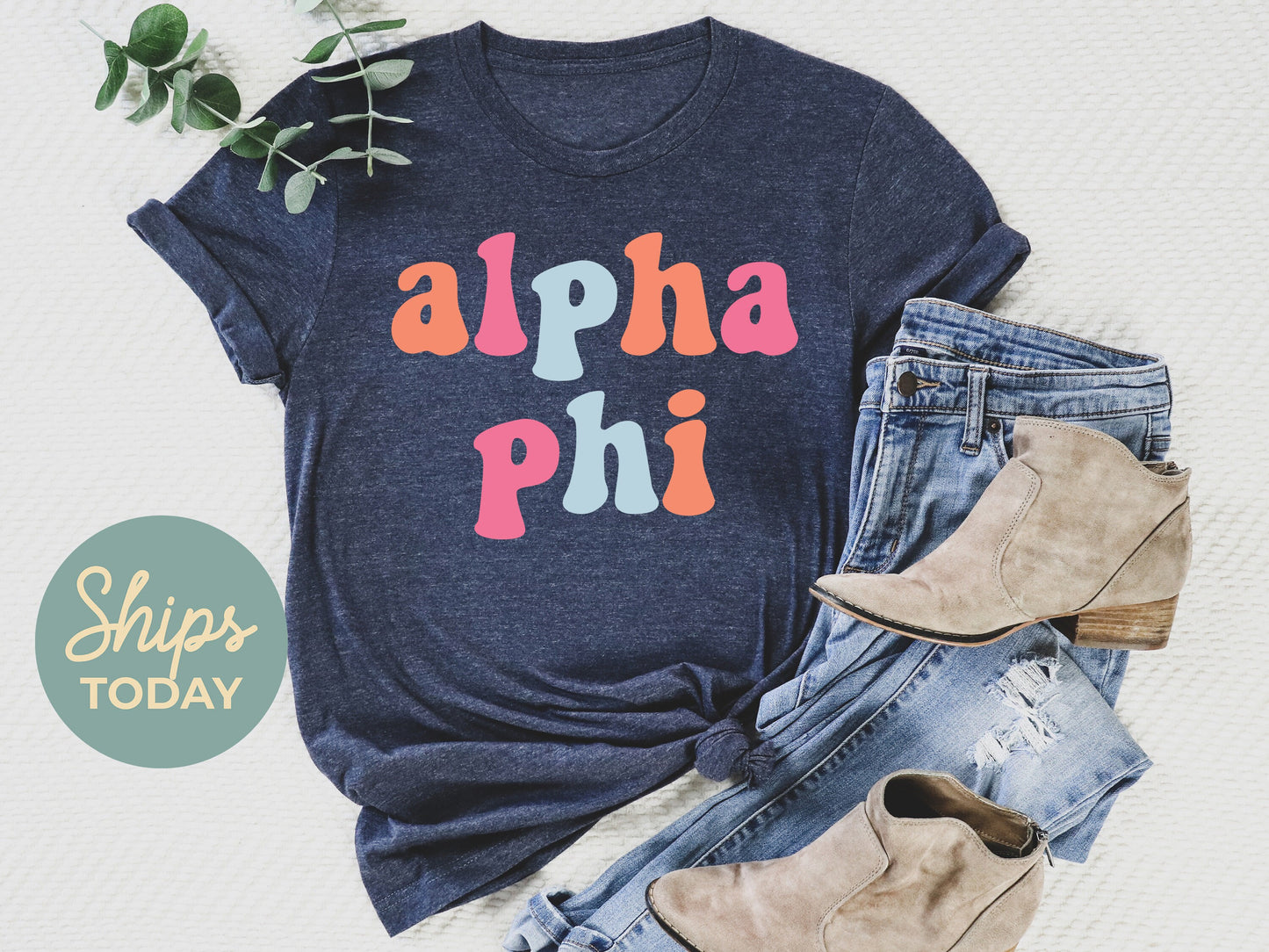 Alpha Phi Vividly Vibrant Sorority T-shirt _ 3154g