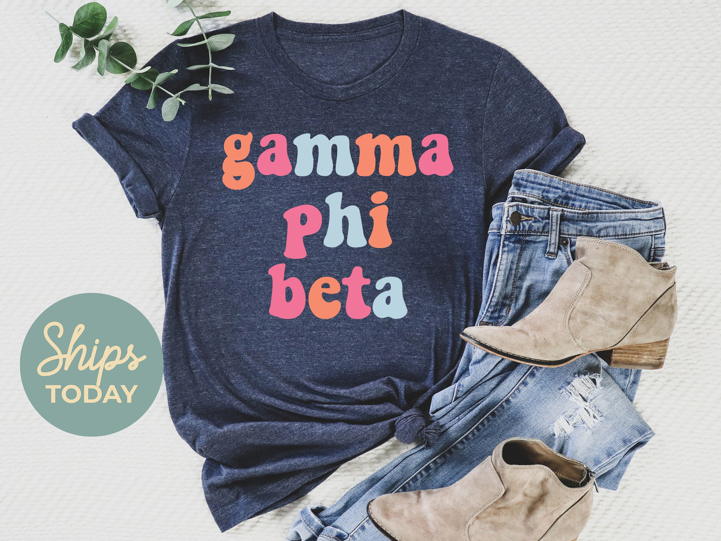 Gamma Phi Beta Vividly Vibrant Sorority T-shirt _ 3163g