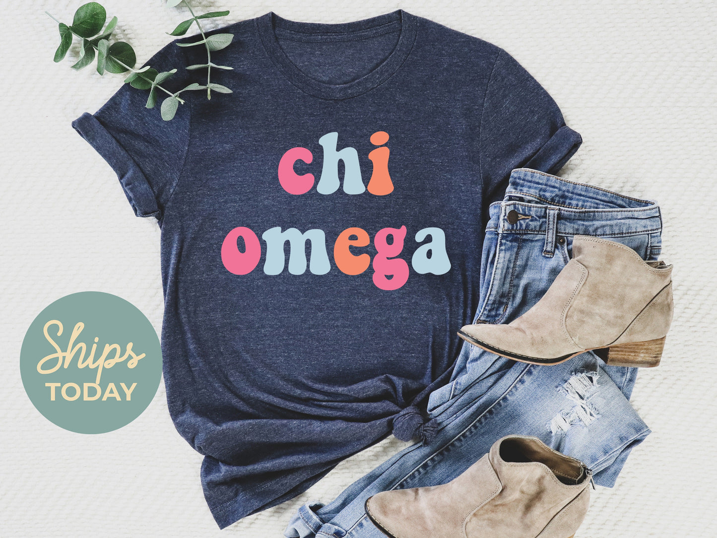Chi Omega Vividly Vibrant Sorority T-shirt _ 3158g