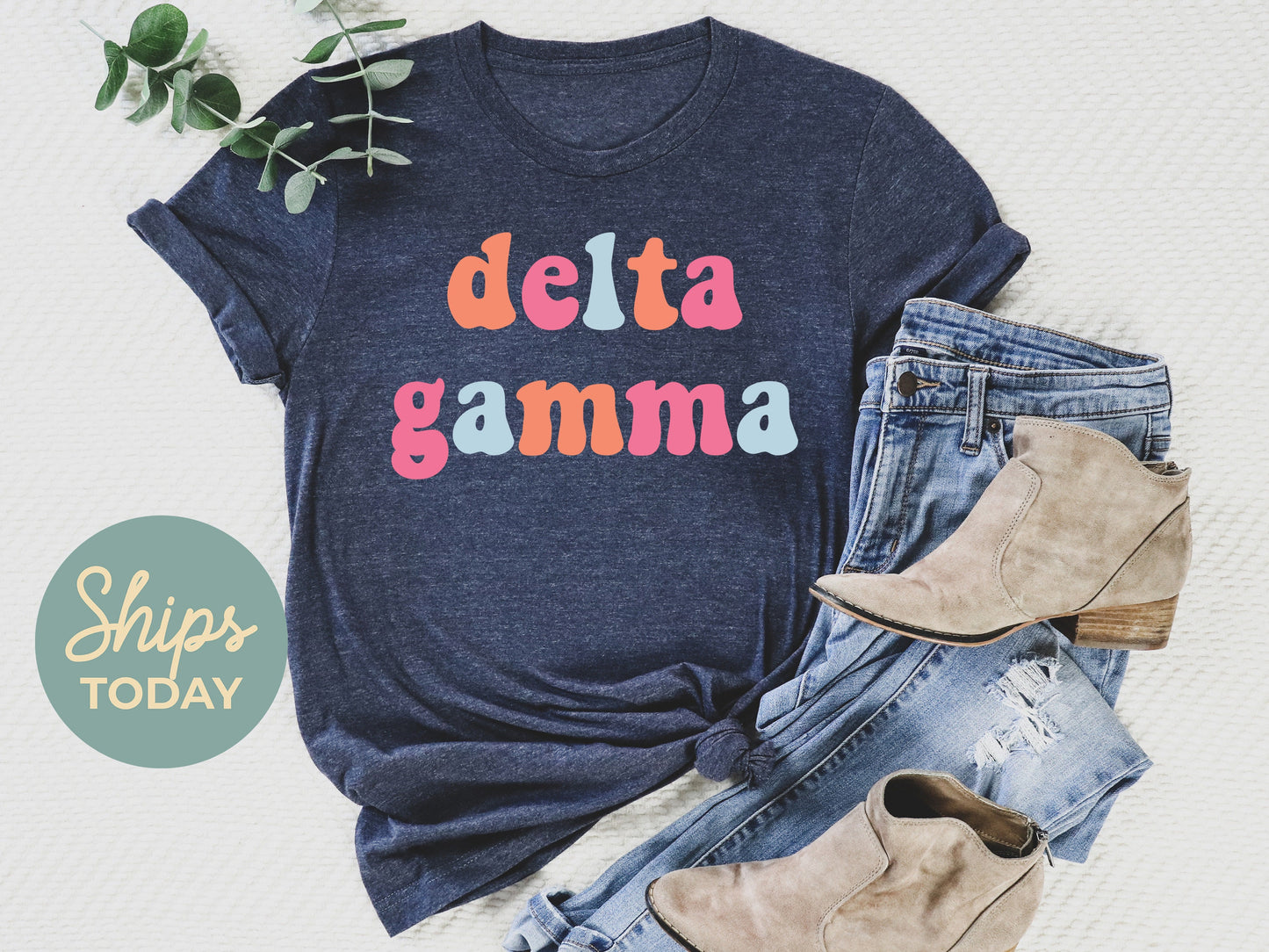 Delta Gamma Vividly Vibrant Sorority T-shirt _ 3160g