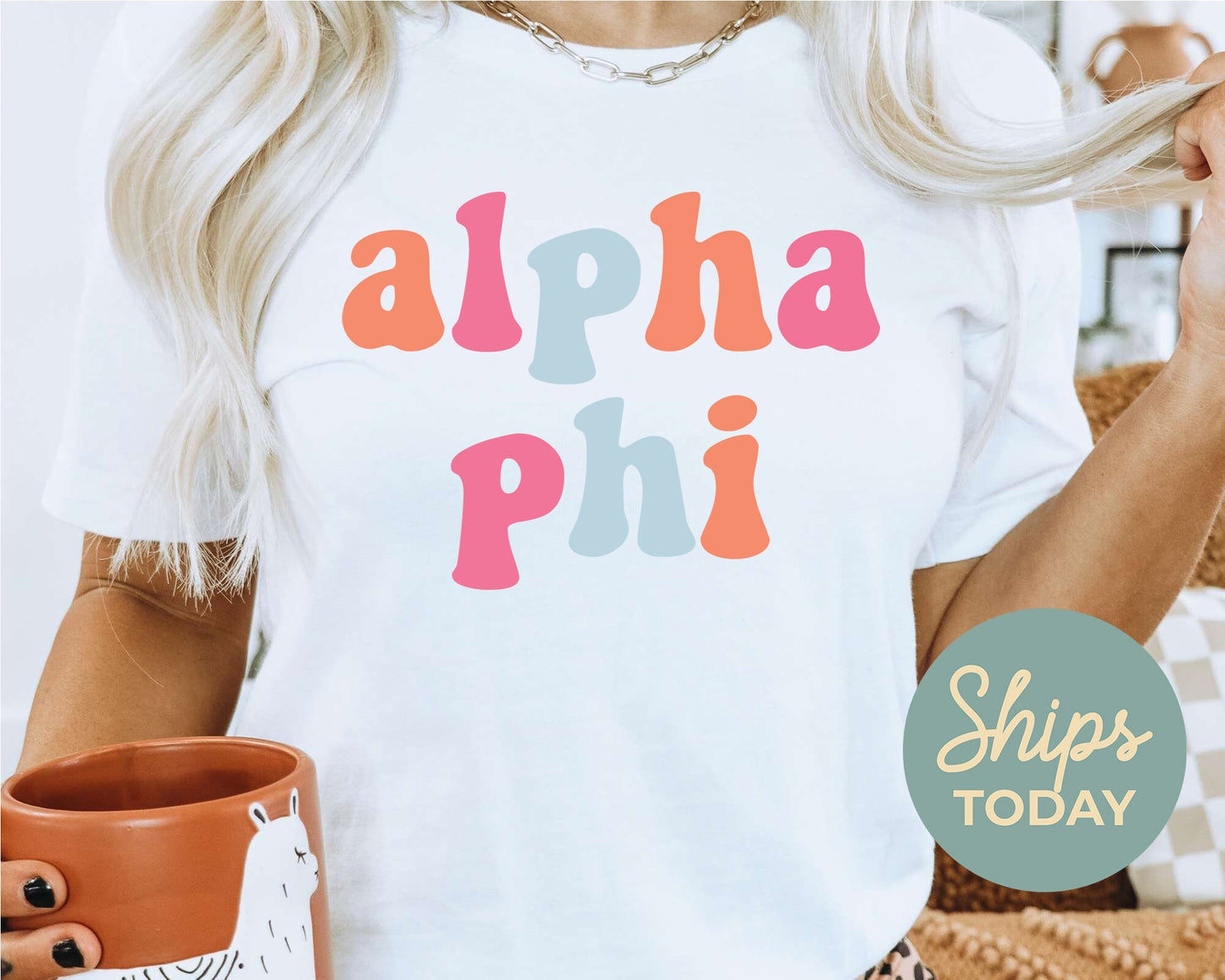 Alpha Phi Vividly Vibrant Sorority T-shirt _ 3154g