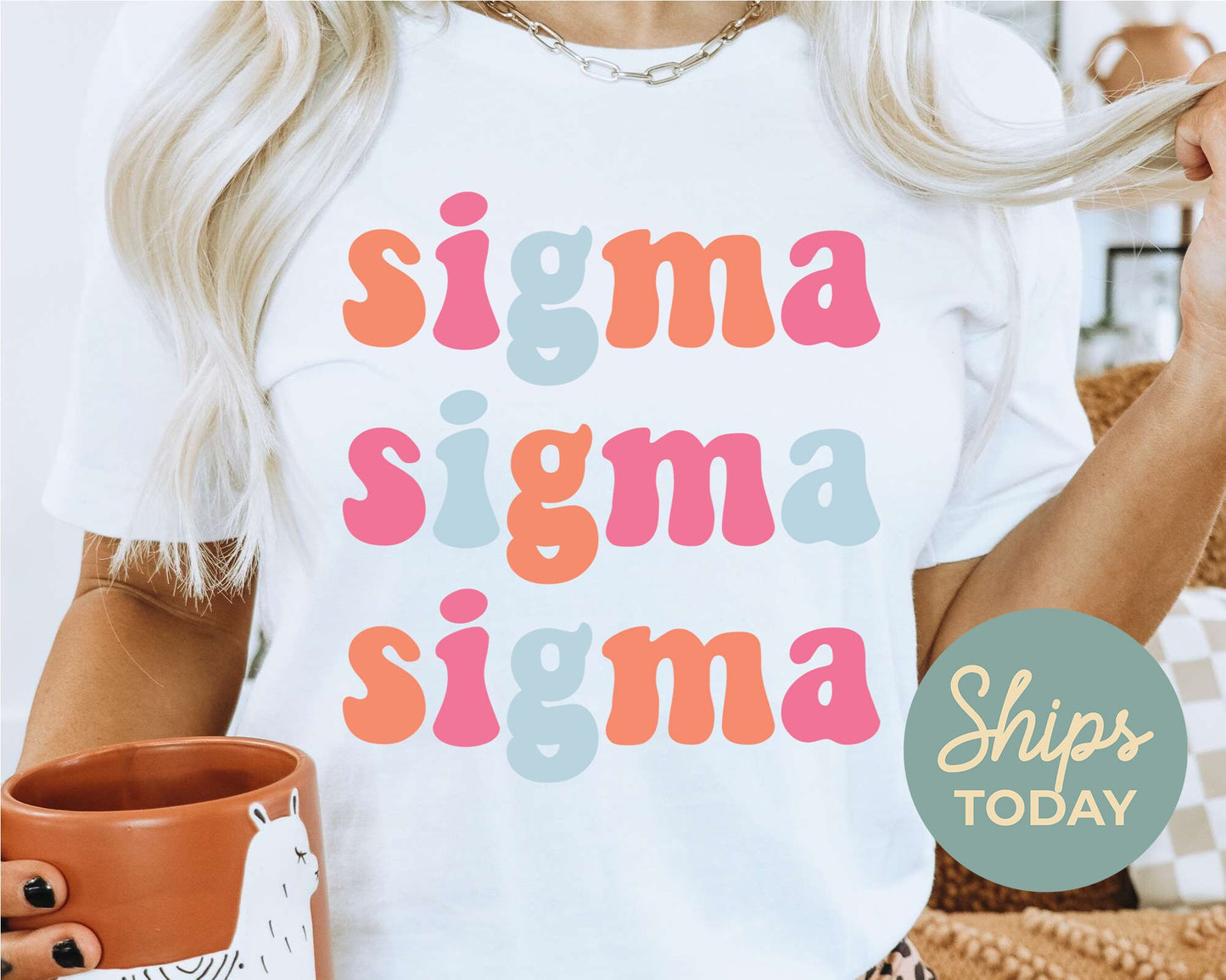 Sigma Sigma Sigma Vividly Vibrant Sorority T-shirt _ 3172g