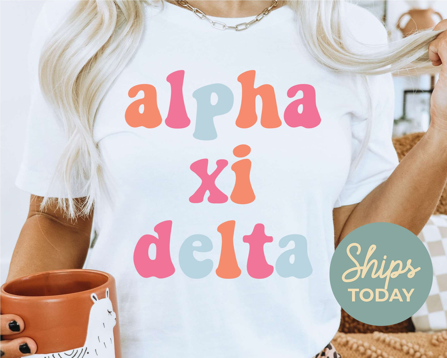 Alpha Xi Delta Vividly Vibrant Sorority T-shirt _ 3157g
