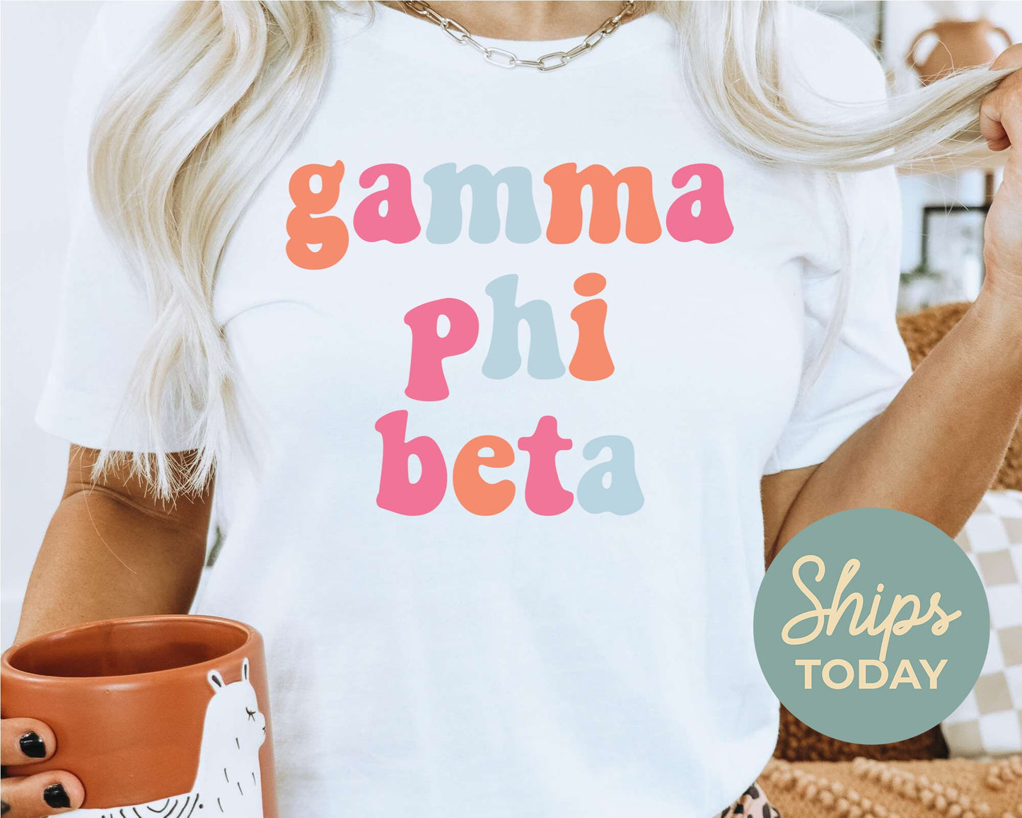 Gamma Phi Beta Vividly Vibrant Sorority T-shirt _ 3163g