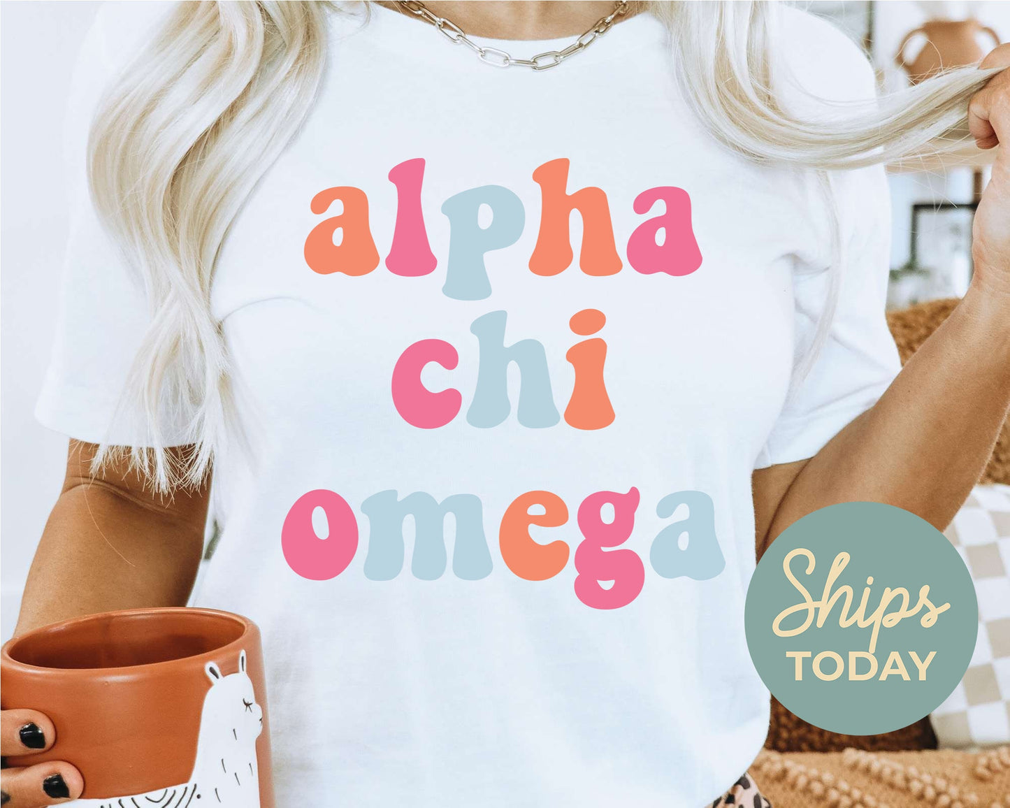 Alpha Chi Omega Vividly Vibrant Sorority T-shirt _ 3149g