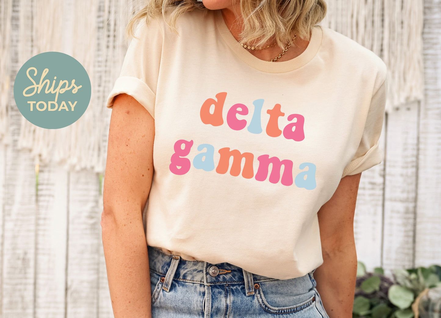 Delta Gamma Vividly Vibrant Sorority T-shirt _ 3160g