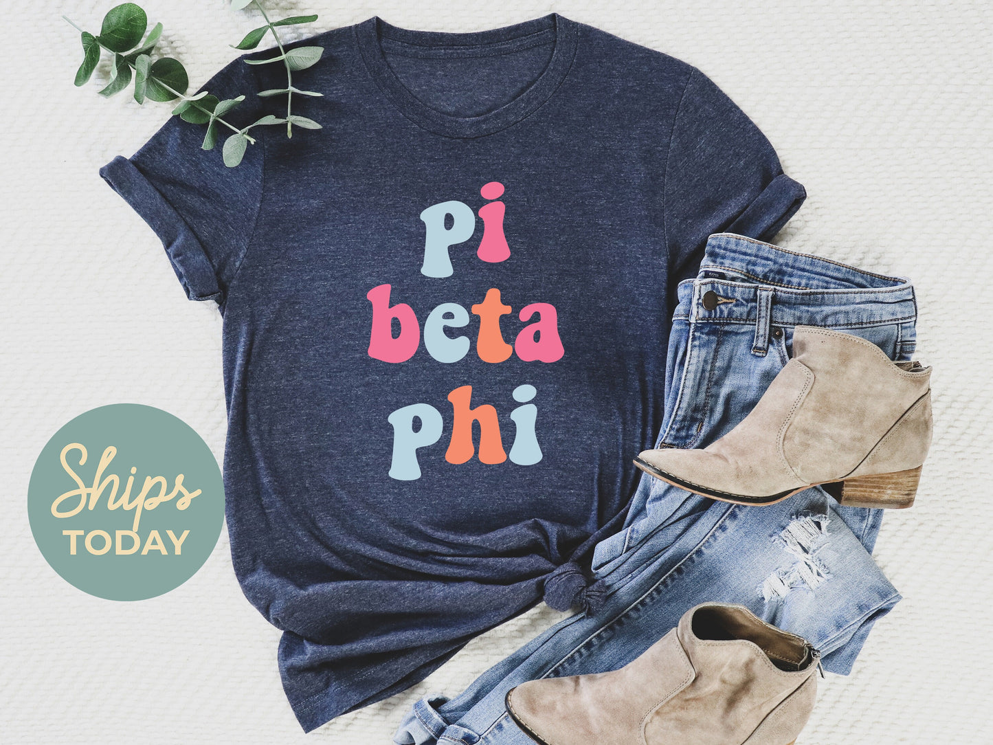 Pi Beta Phi Vividly Vibrant Sorority T-shirt _ 3169g