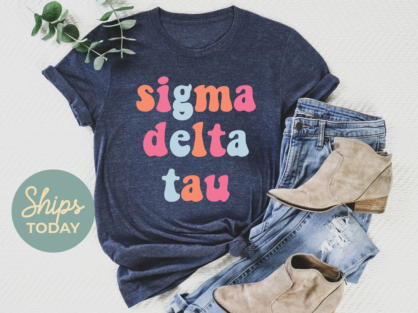 Sigma Delta Tau Vividly Vibrant Sorority T-shirt _ 3170g