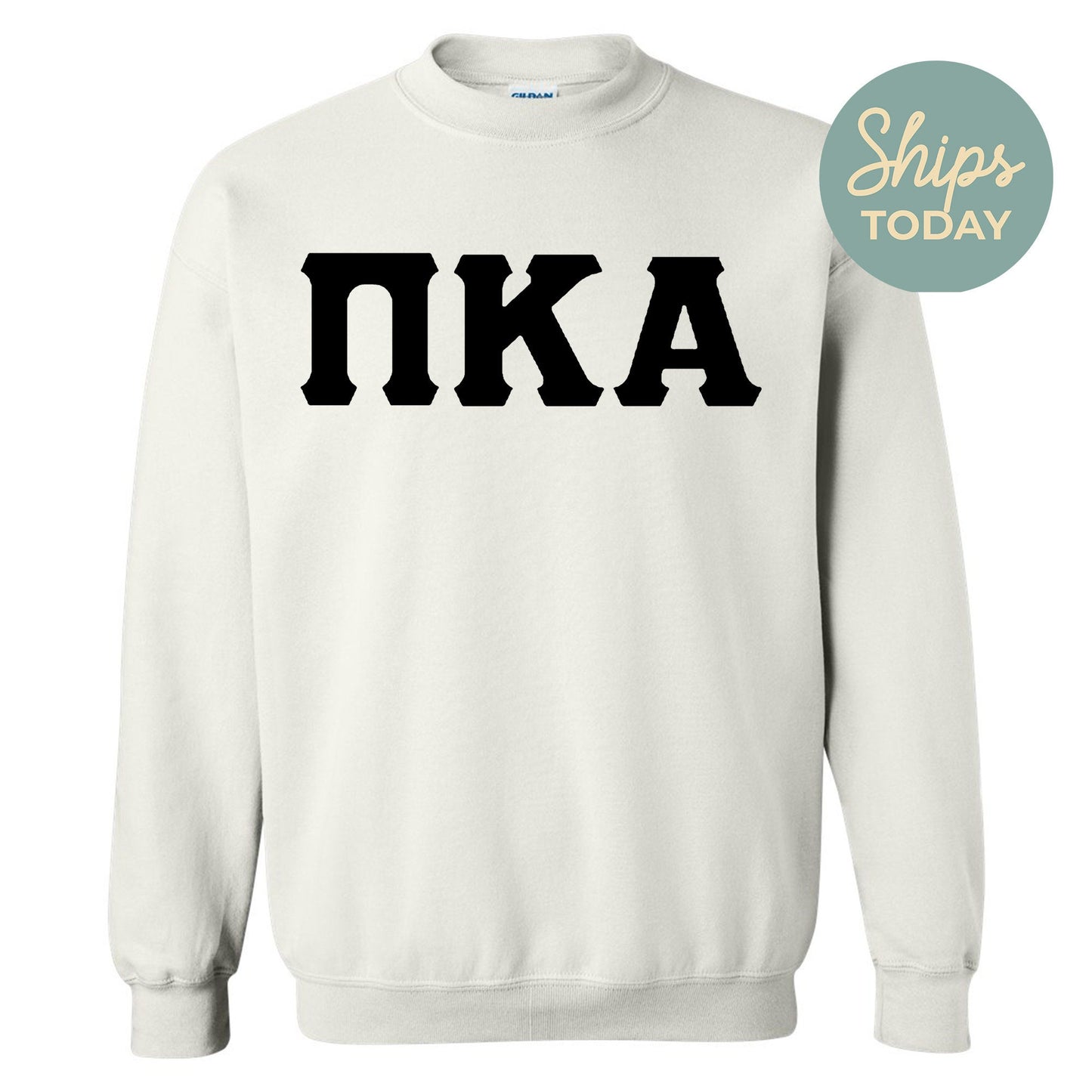 Pi Kappa Alpha Black Letters Fraternity Sweatshirt _ 34925g