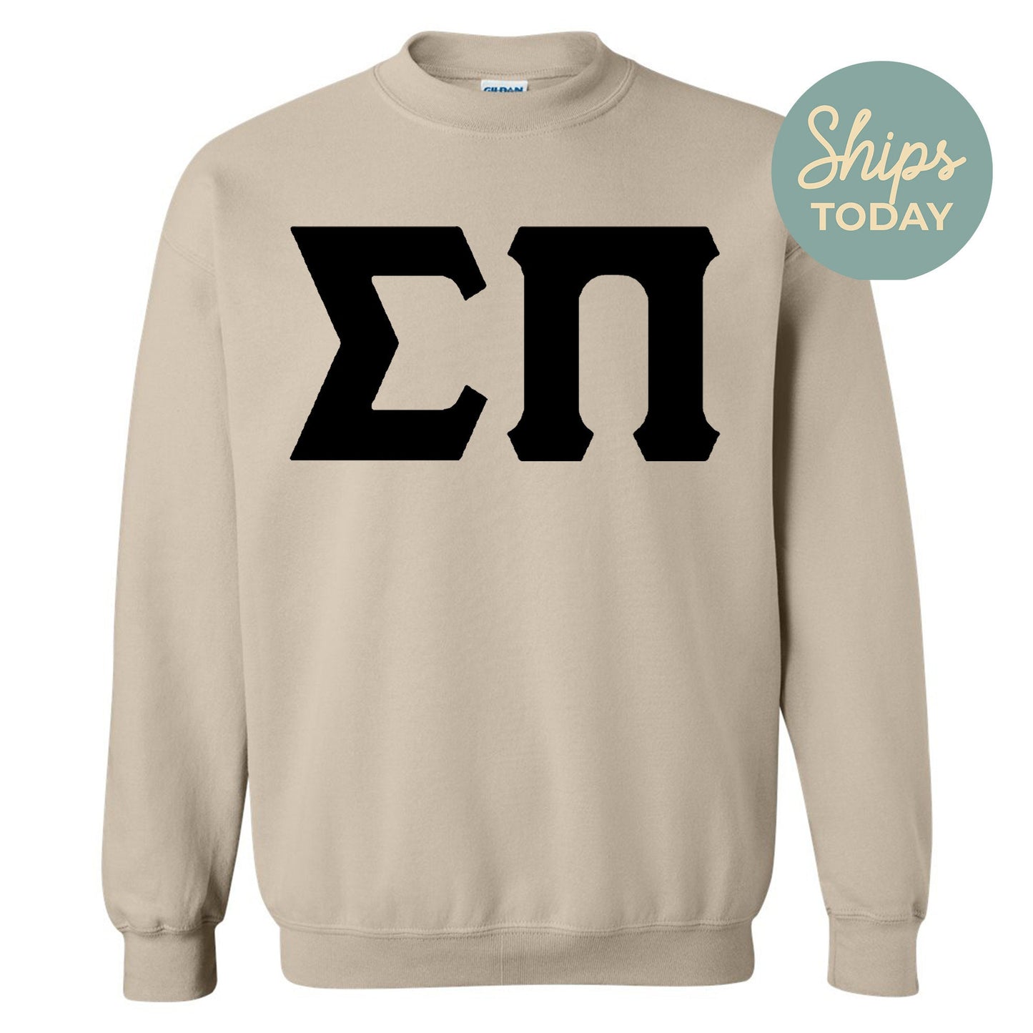 Sigma Pi Black Letters Fraternity Sweatshirt _ 34932g