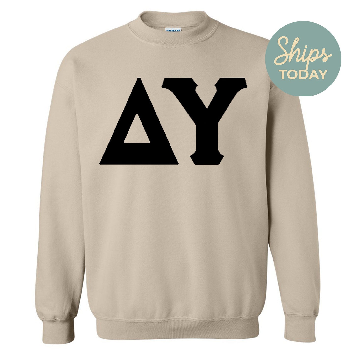 Delta Upsilon Black Letters Fraternity Sweatshirt _ 34916g