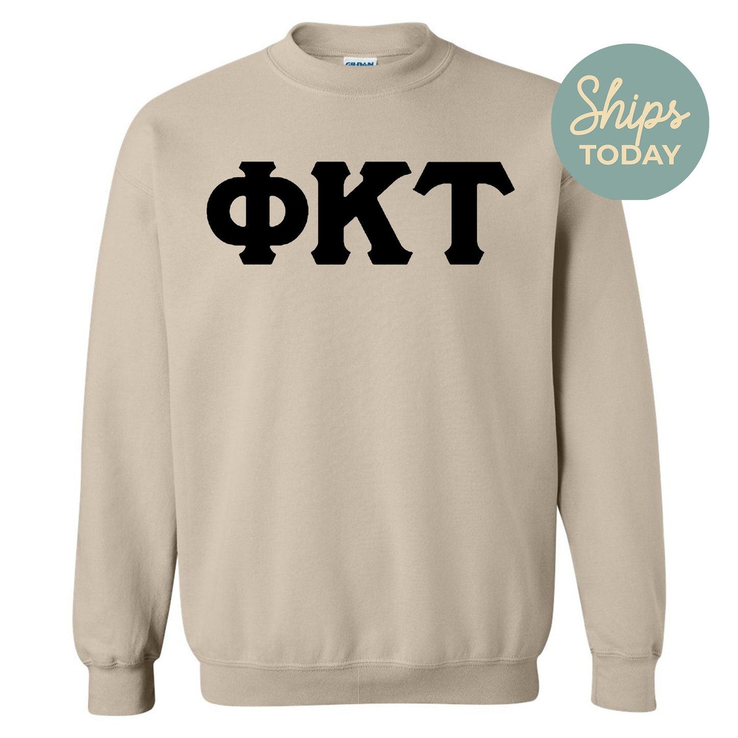 Phi Kappa Tau Black Letters Fraternity Sweatshirt _ 34923g