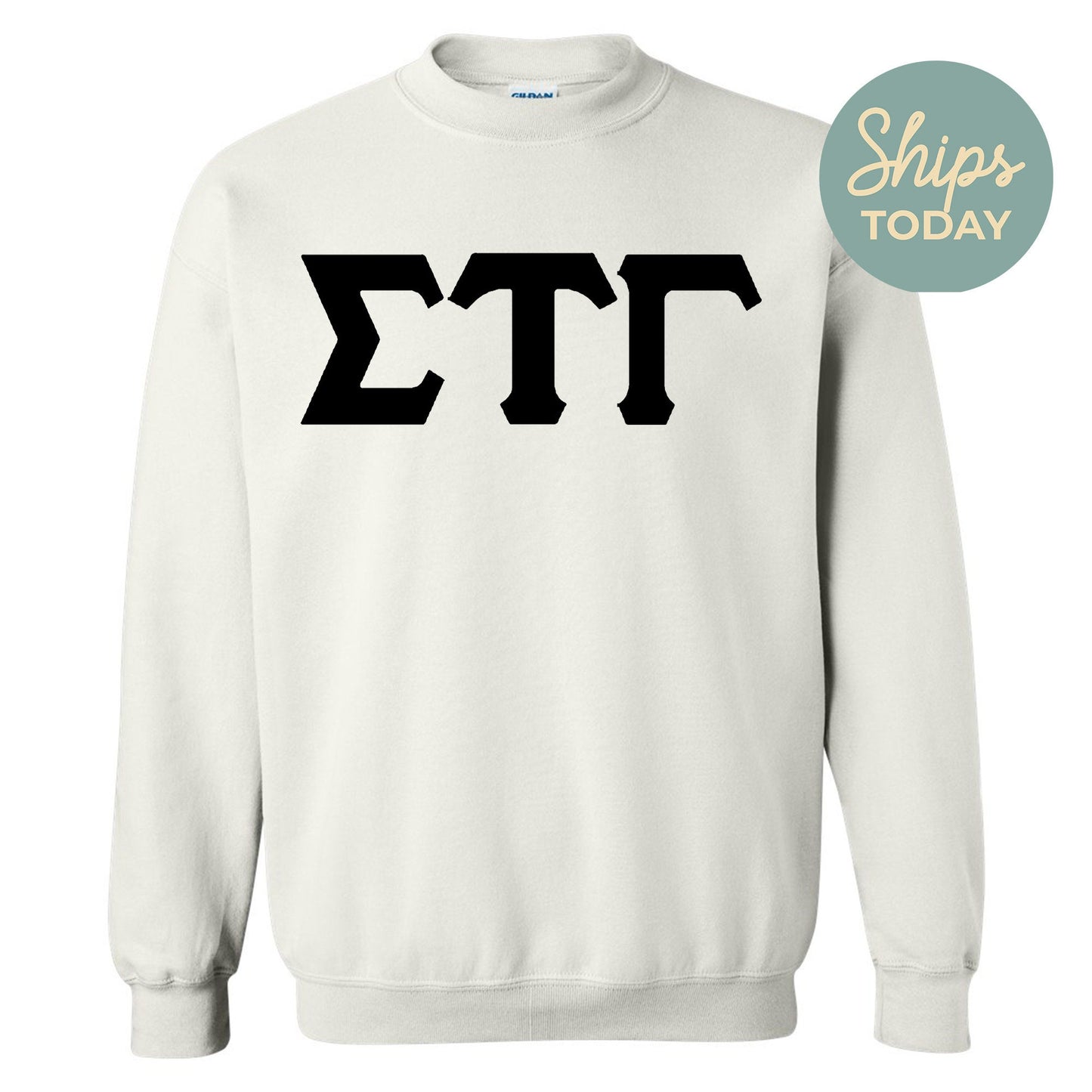 Sigma Tau Gamma Black Letters Fraternity Sweatshirt _ 34933g