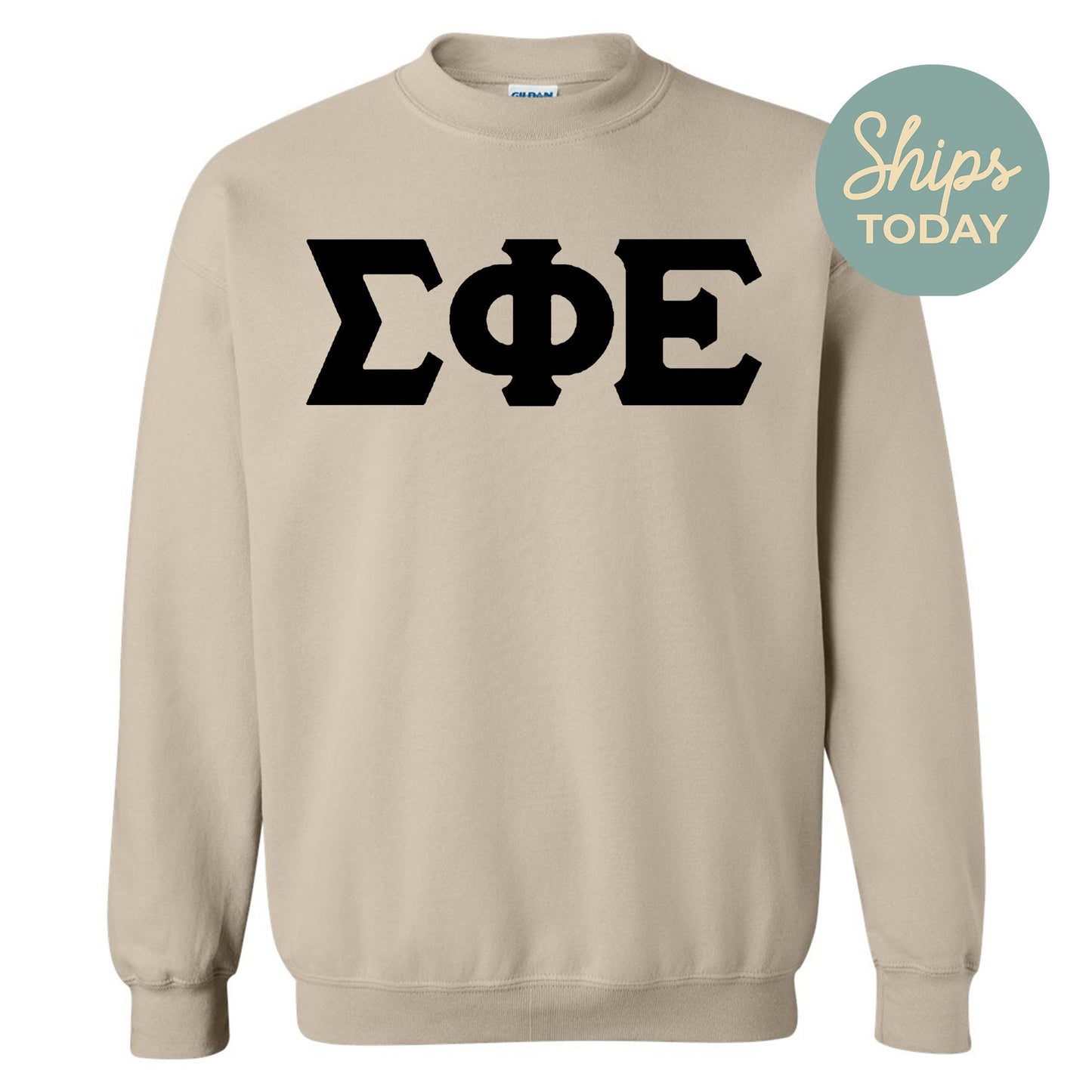 Sigma Phi Epsilon Black Letters Fraternity Sweatshirt _ 34931g