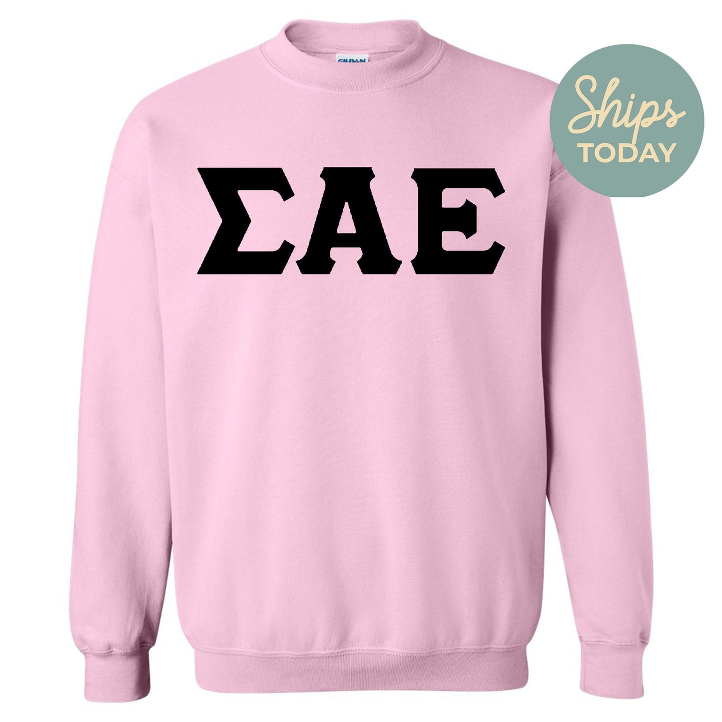 Sigma Alpha Epsilon Black Letters Fraternity Sweatshirt _ 34927g
