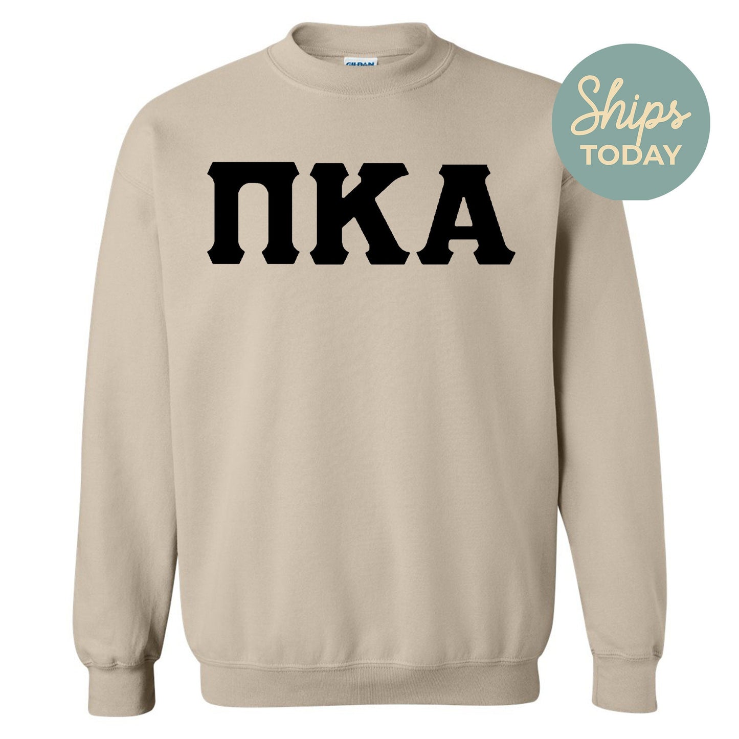 Pi Kappa Alpha Black Letters Fraternity Sweatshirt _ 34925g