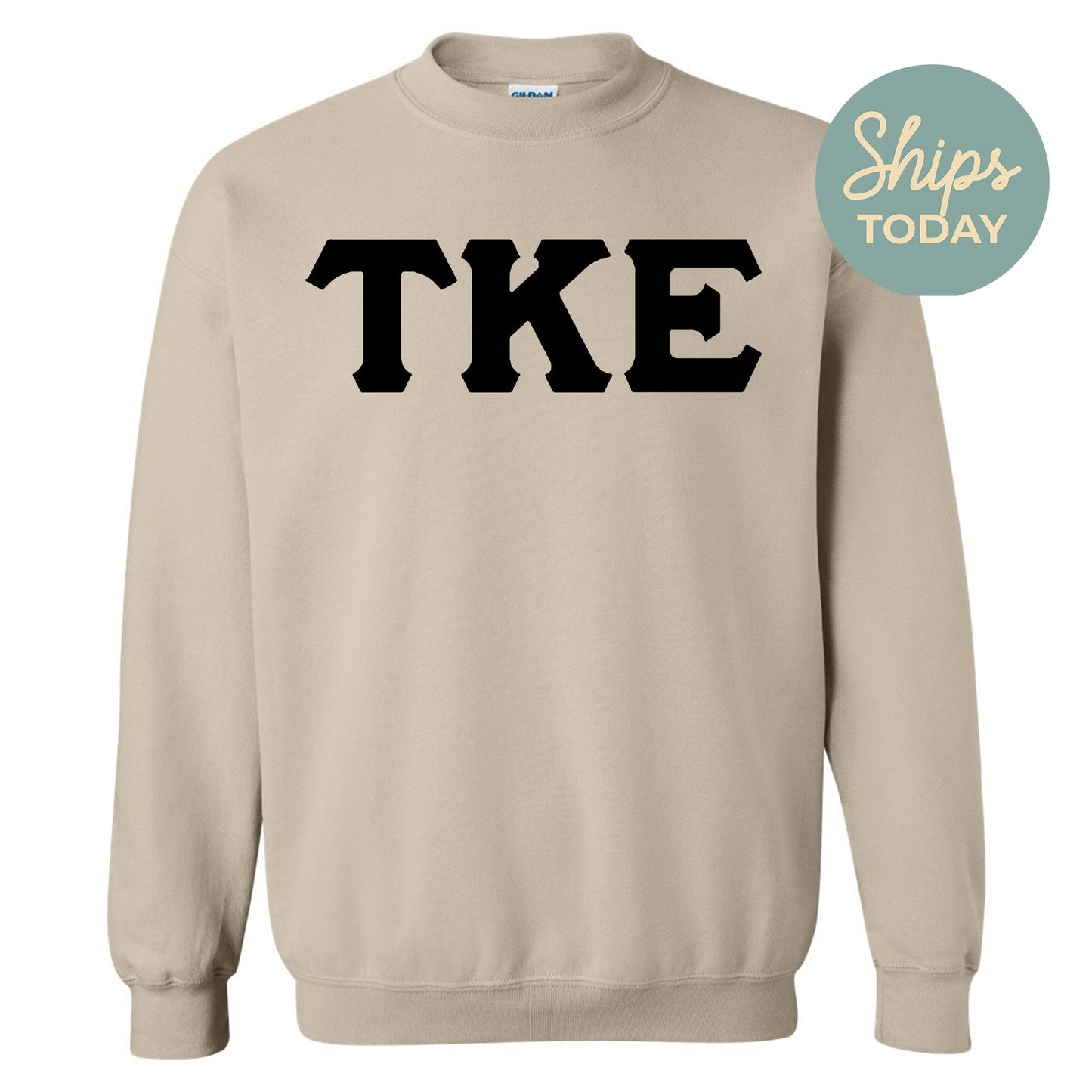Tau Kappa Epsilon Black Letters Fraternity Sweatshirt _ 34934g