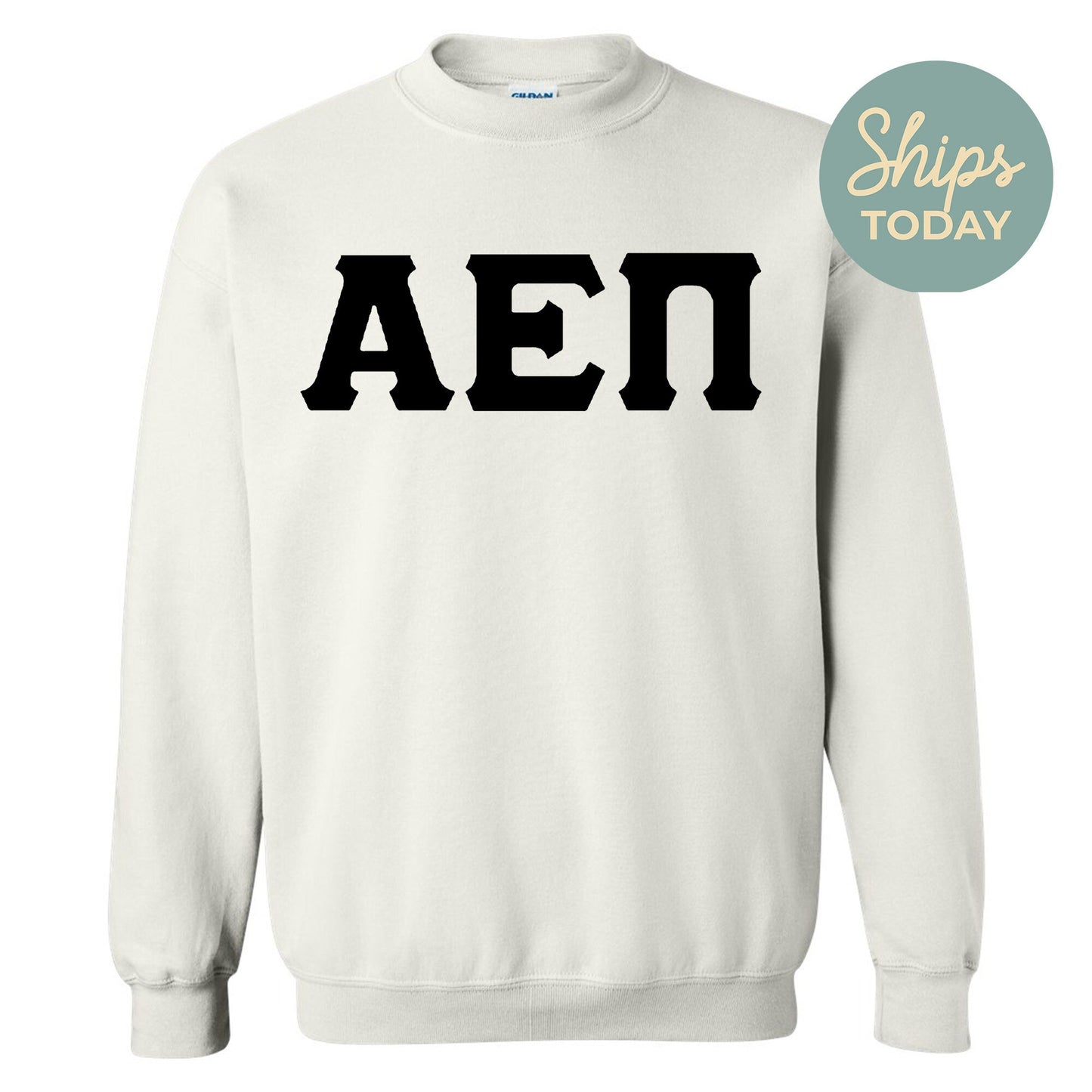 Alpha Epsilon Pi Black Letters Fraternity Sweatshirt _ 34907g