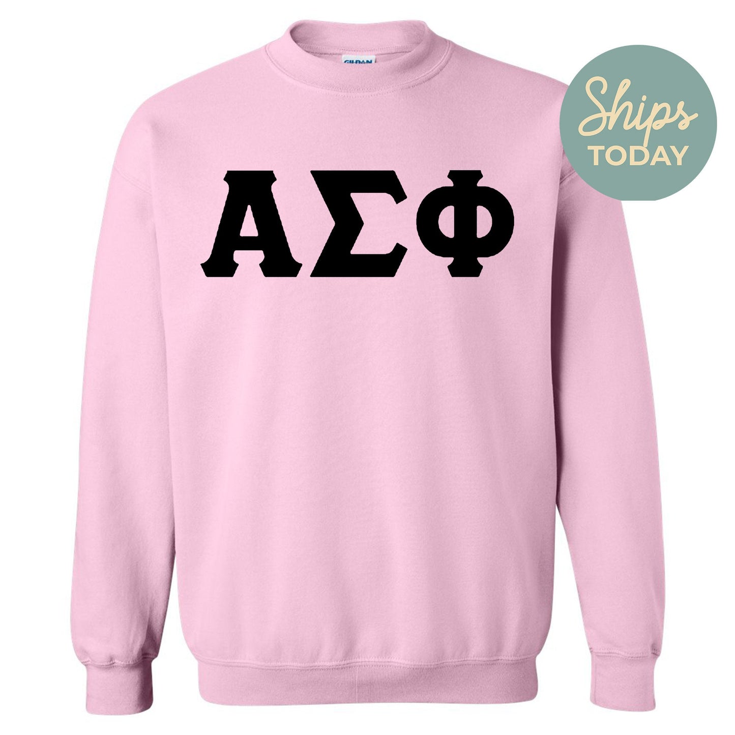 Alpha Sigma Phi Black Letters Fraternity Sweatshirt _ 34909g