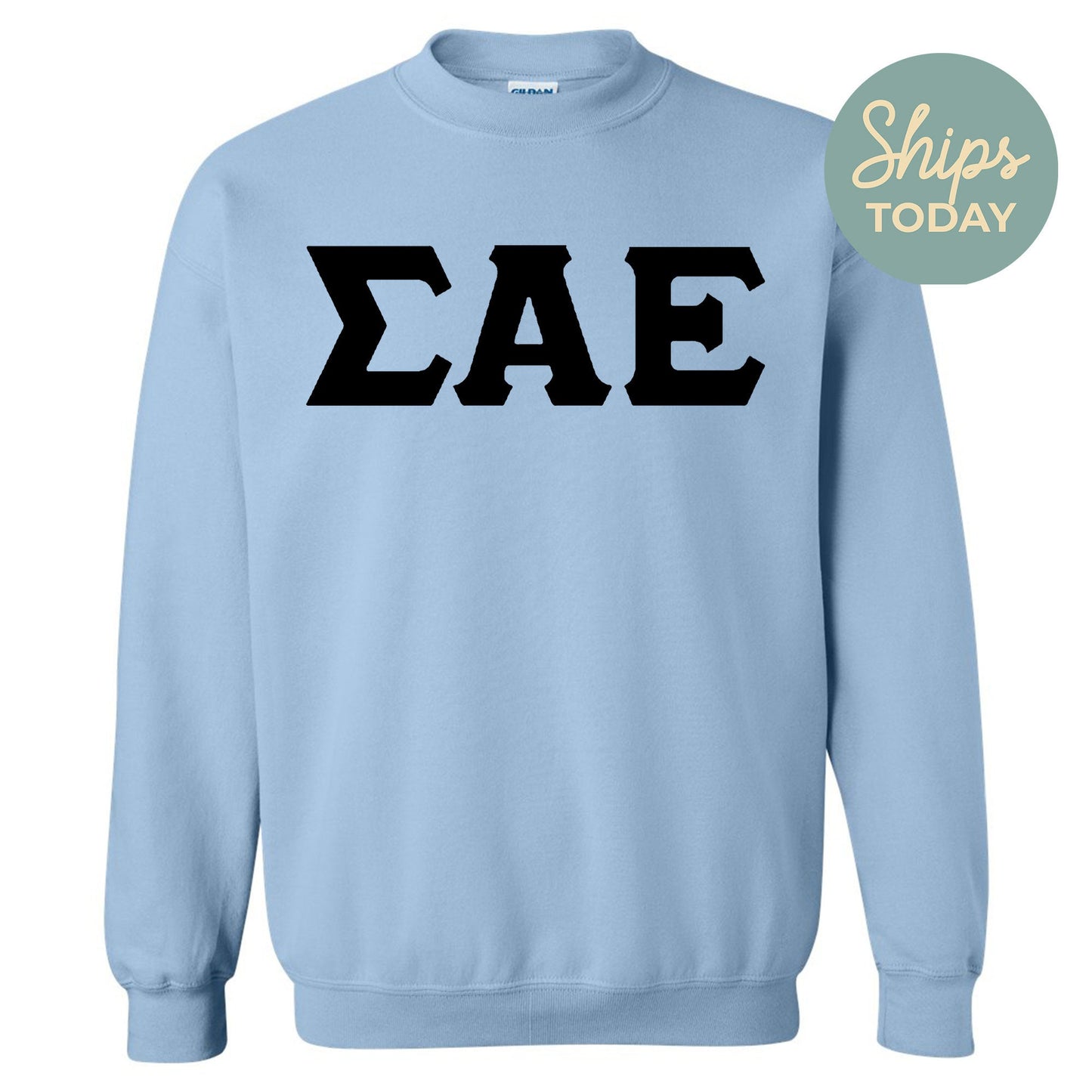 Sigma Alpha Epsilon Black Letters Fraternity Sweatshirt _ 34927g