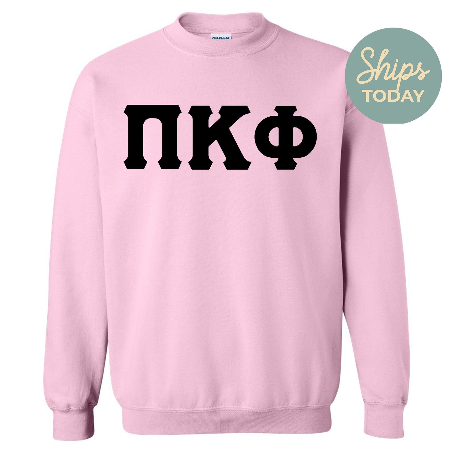 Pi Kappa Phi Black Letters Fraternity Sweatshirt _ 34926g
