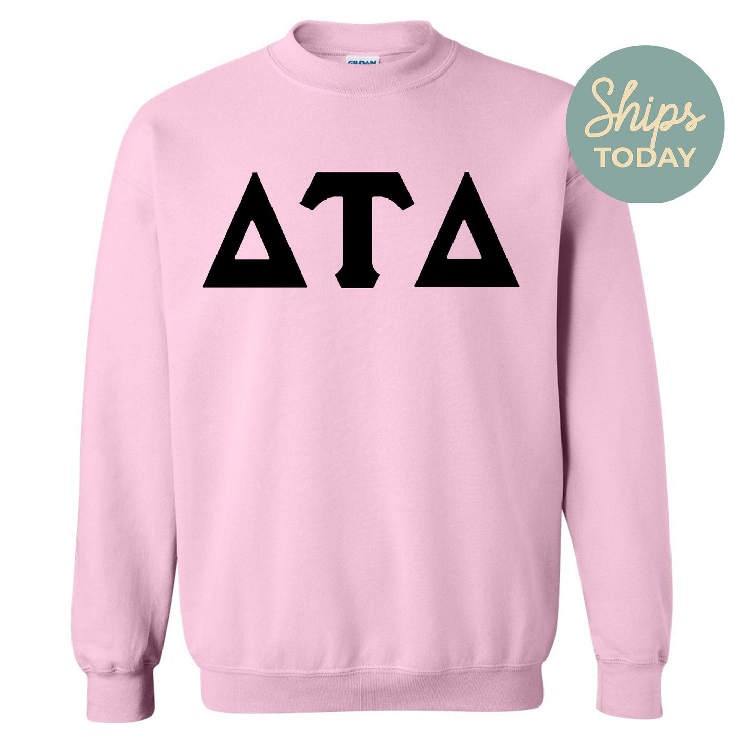 Delta Tau Delta Black Letters Fraternity Sweatshirt _ 34915g