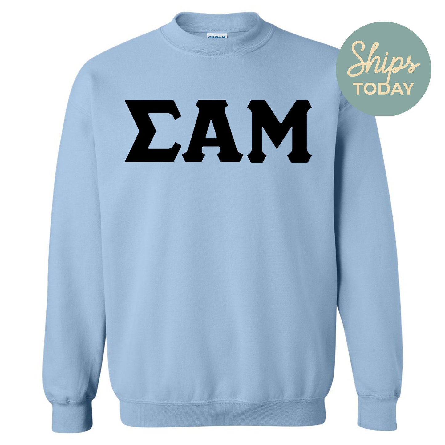Sigma Alpha Mu Black Letters Fraternity Sweatshirt _ 34928g