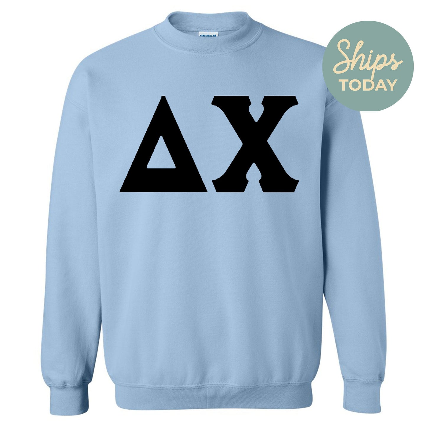 Delta Chi Black Letters Fraternity Sweatshirt _ 34913g