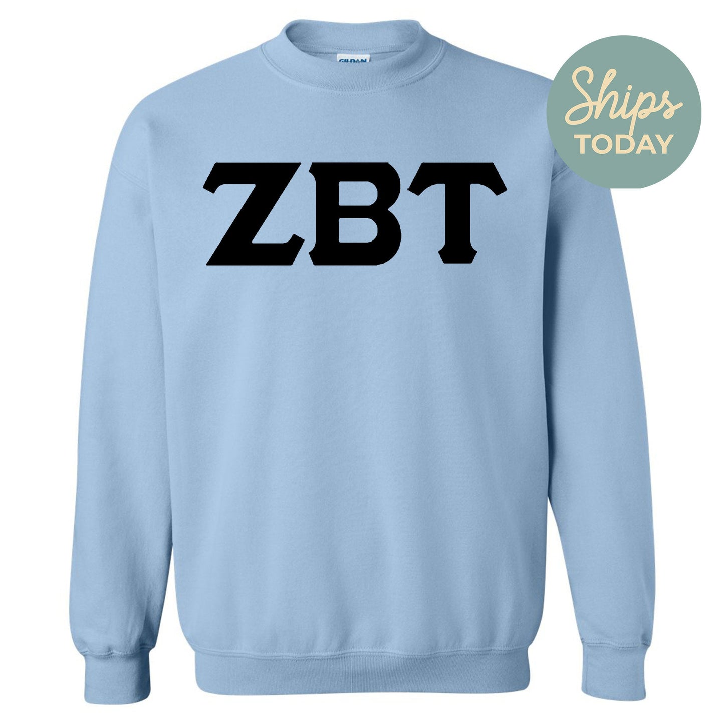 Zeta Beta Tau Black Letters Fraternity Sweatshirt _ 34936g