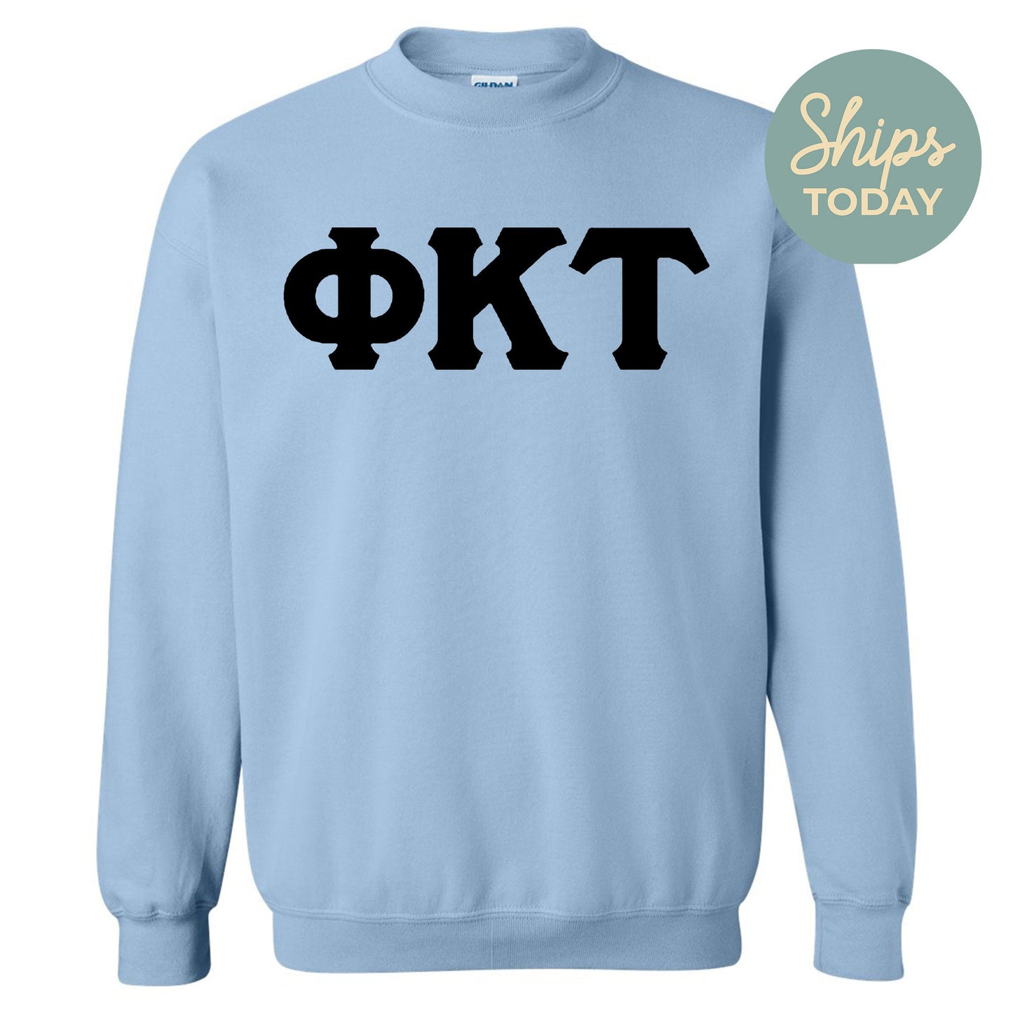 Phi Kappa Tau Black Letters Fraternity Sweatshirt _ 34923g
