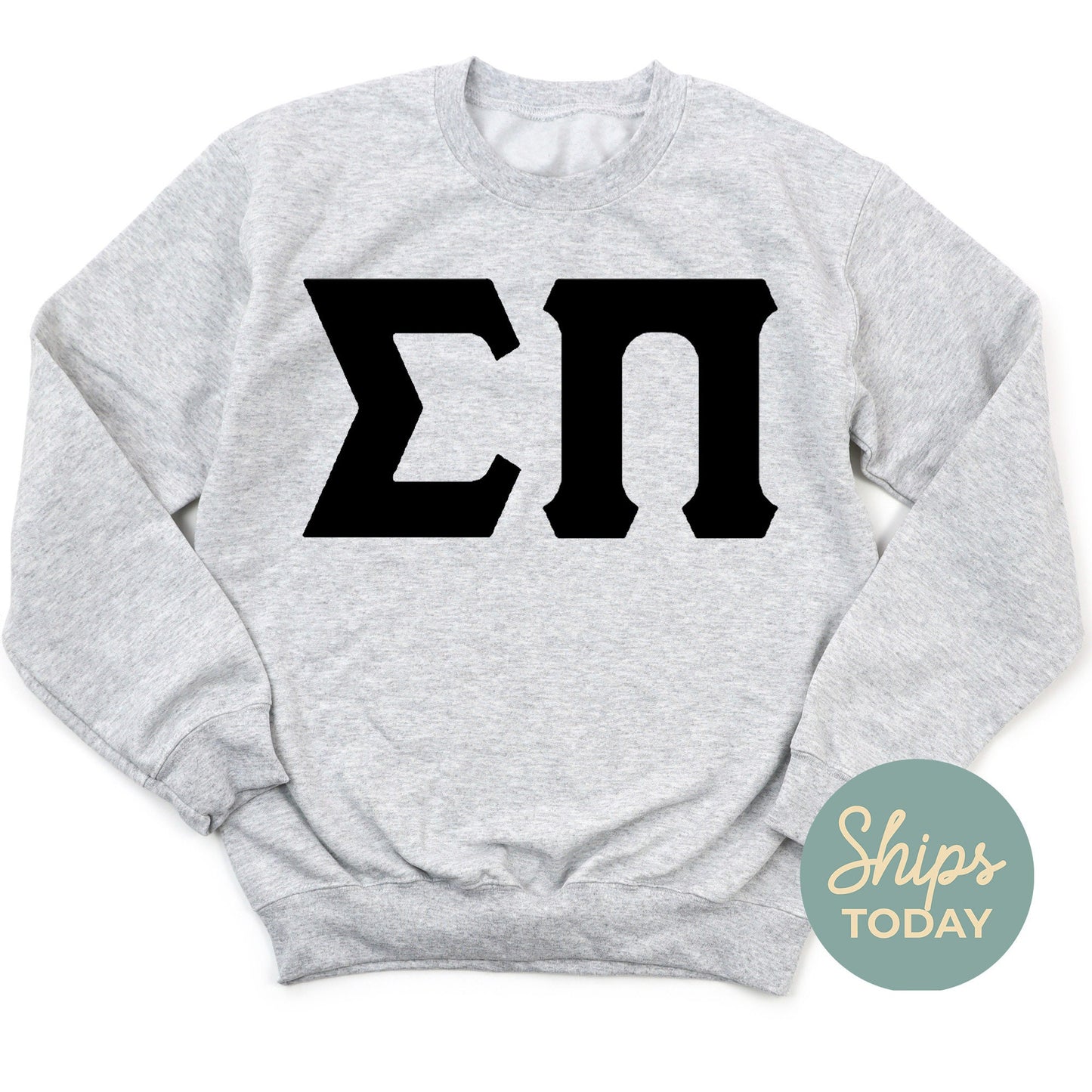 Sigma Pi Black Letters Fraternity Sweatshirt _ 34932g