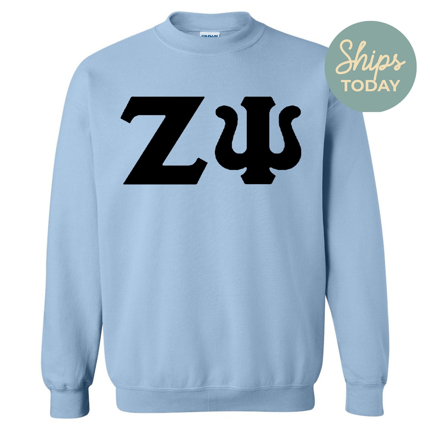 Zeta Psi Black Letters Fraternity Sweatshirt _ 34937g