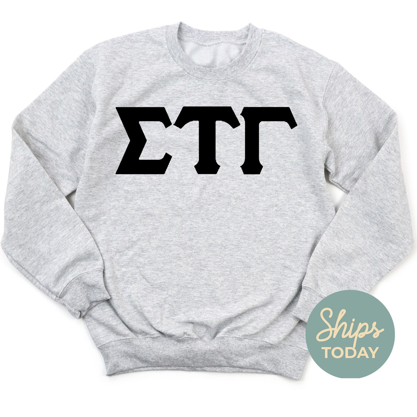 Sigma Tau Gamma Black Letters Fraternity Sweatshirt _ 34933g