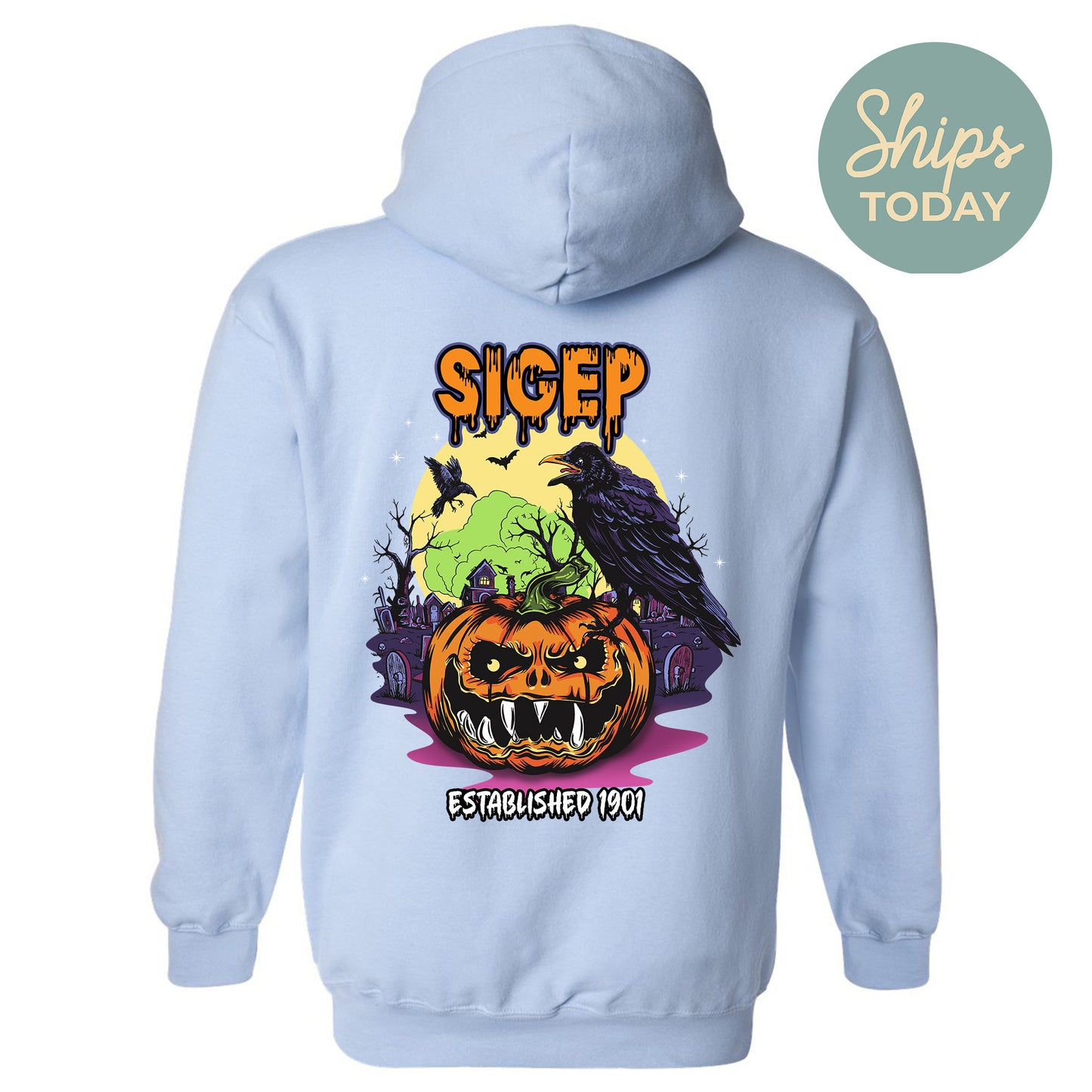 Sigma Phi Epsilon Halloween Bats Fraternity Hoodie _ 36276g