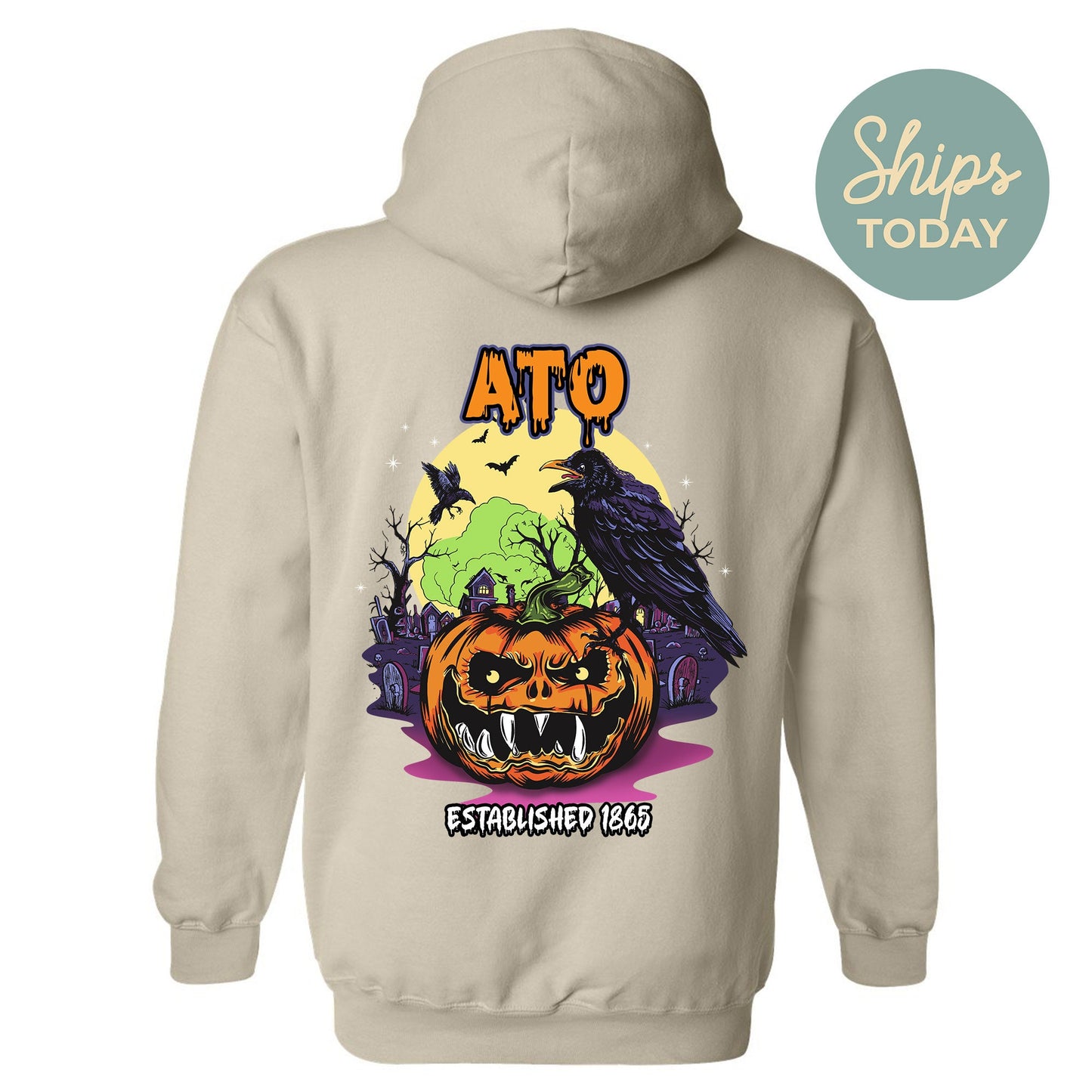 Alpha Tau Omega Halloween Bats Fraternity Hoodie _ 36255g