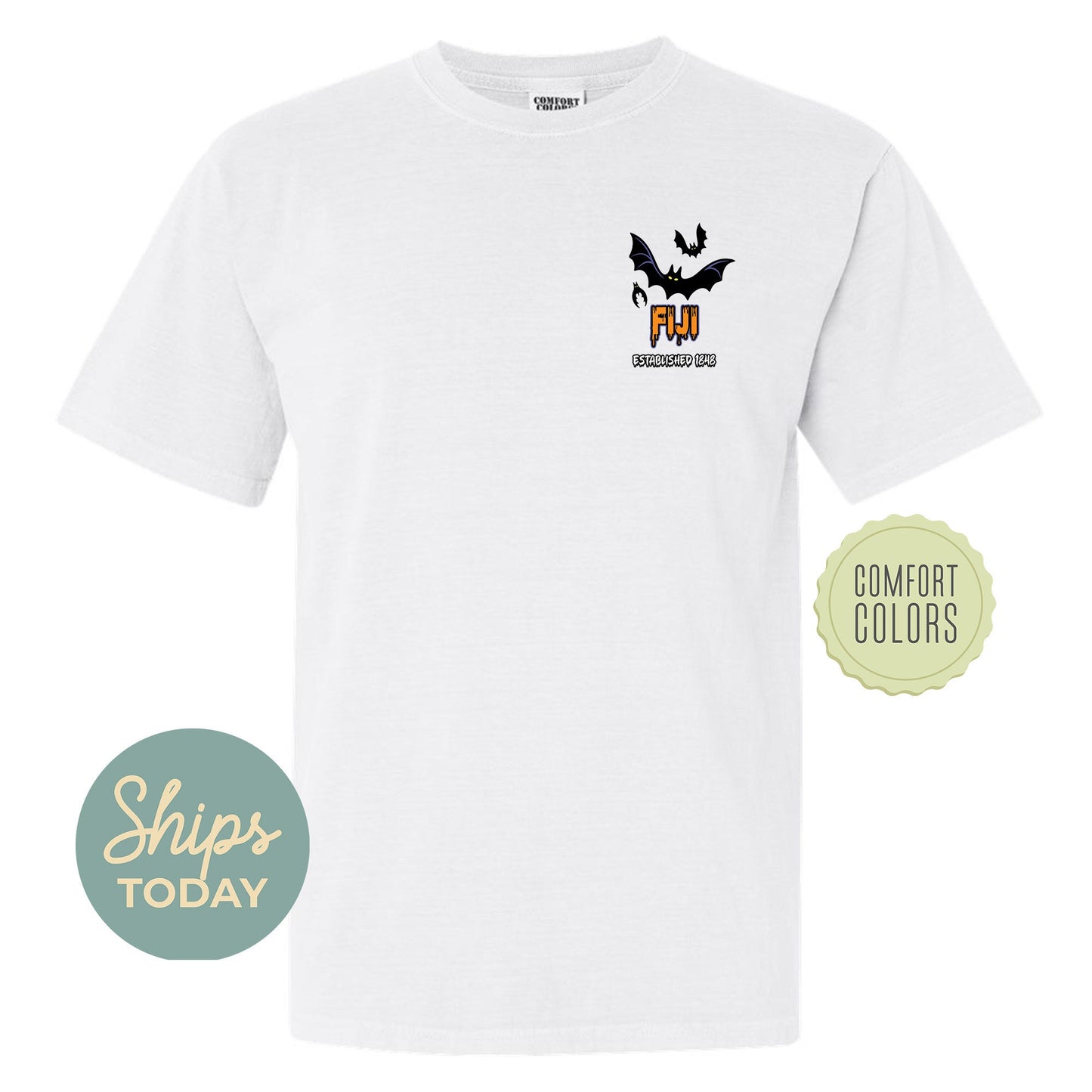 FIJI Halloween Bats Comfort Colors Fraternity T-shirt _ 36266g