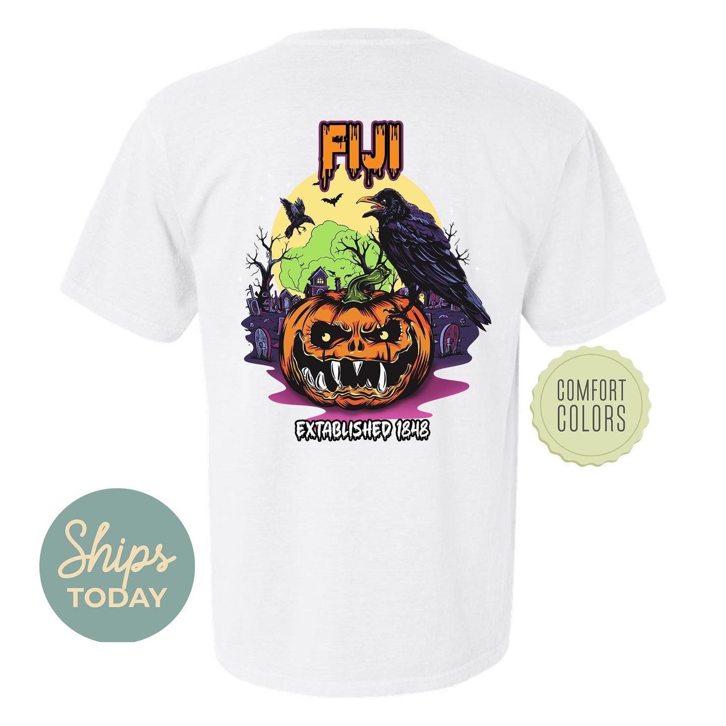 FIJI Halloween Bats Comfort Colors Fraternity T-shirt _ 36266g