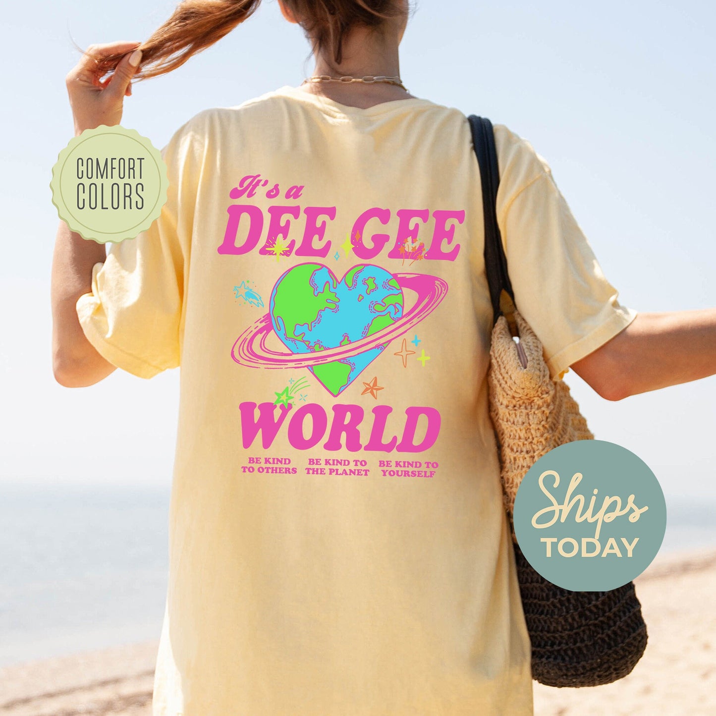 Delta Gamma Pink Planet Comfort Colors Sorority T-shirt _ 34241g