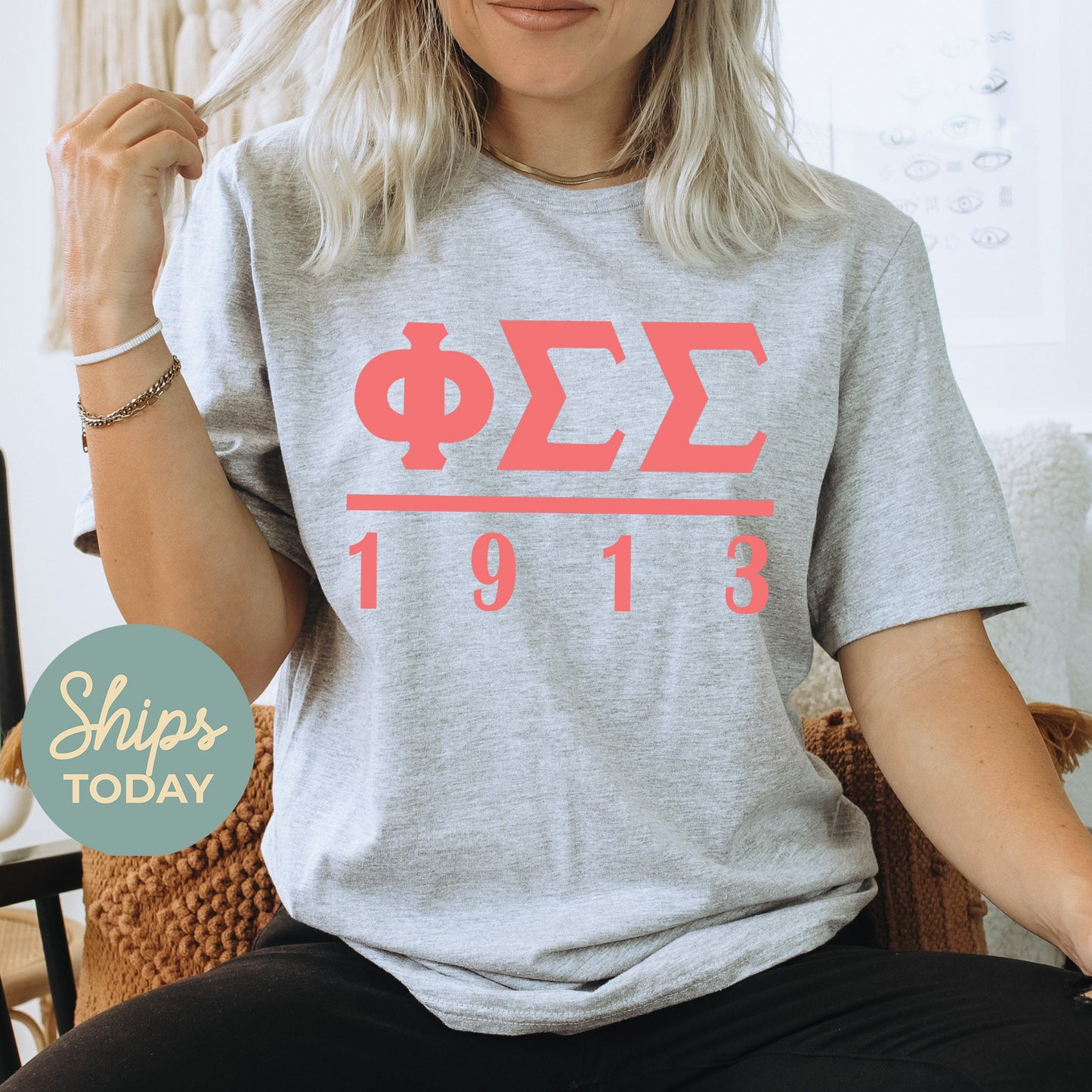 Phi Sigma Sigma Monochromatic Sorority T-shirt _ 30862g