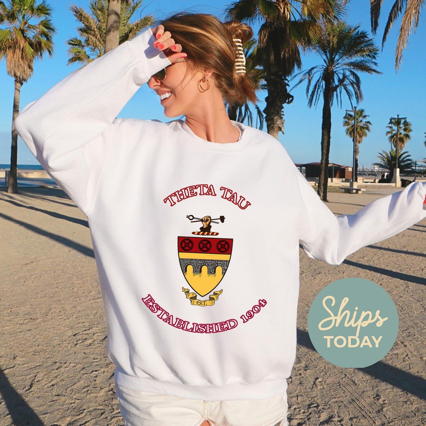 Theta Tau Iconic Insignia COED Sweatshirt _ 35678g