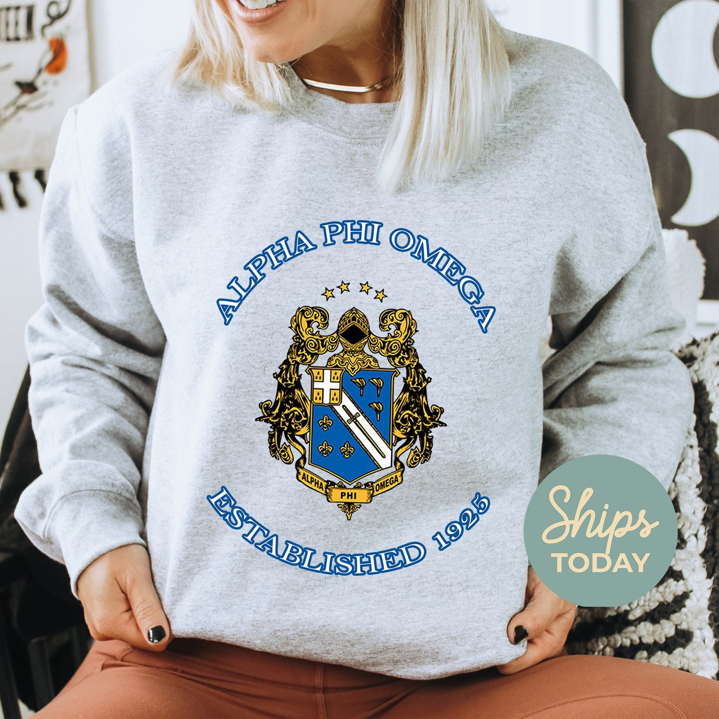 Alpha Phi Omega Iconic Insignia COED Sweatshirt _ 35665g