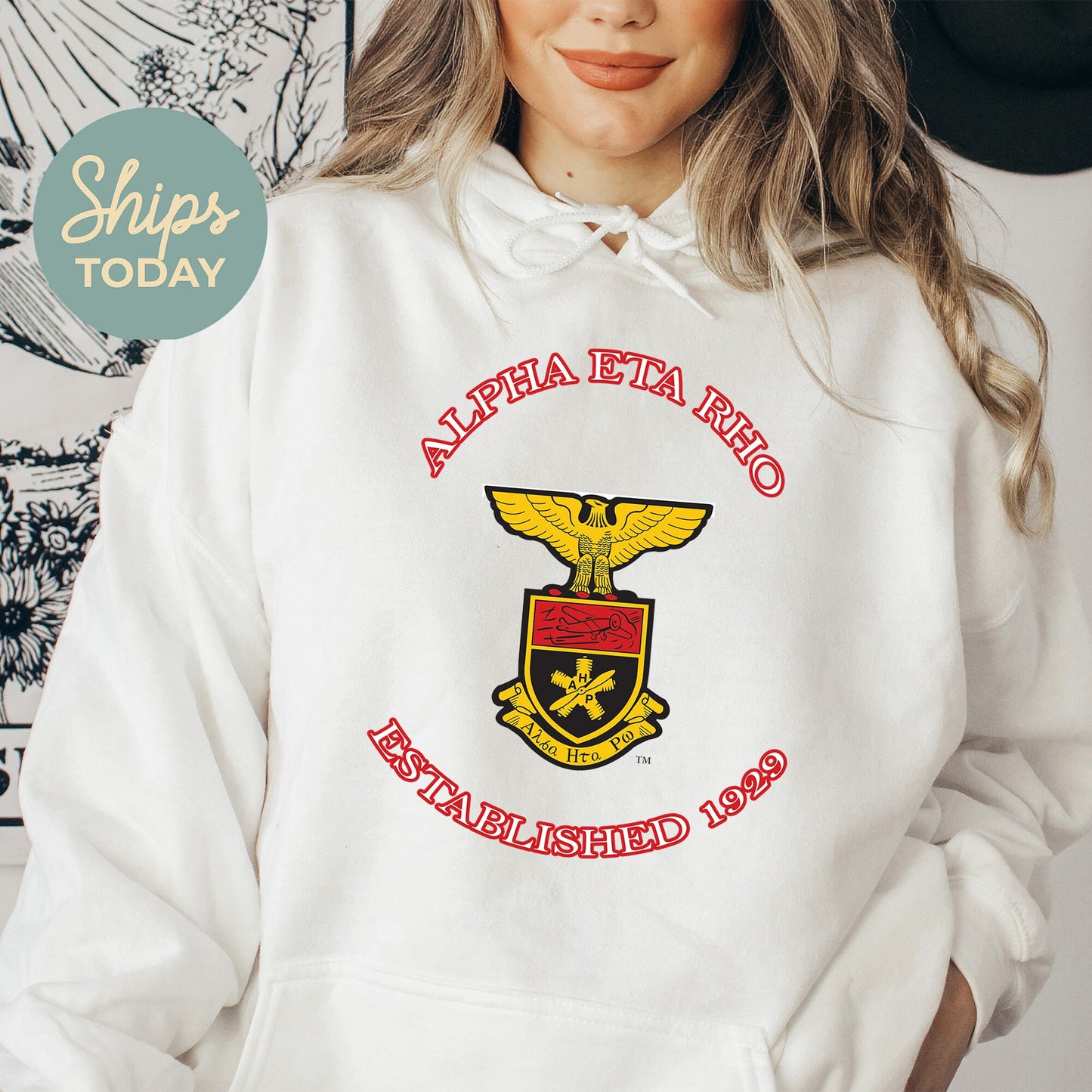 Alpha Eta Rho Iconic Insignia COED Hoodie _ 35663g