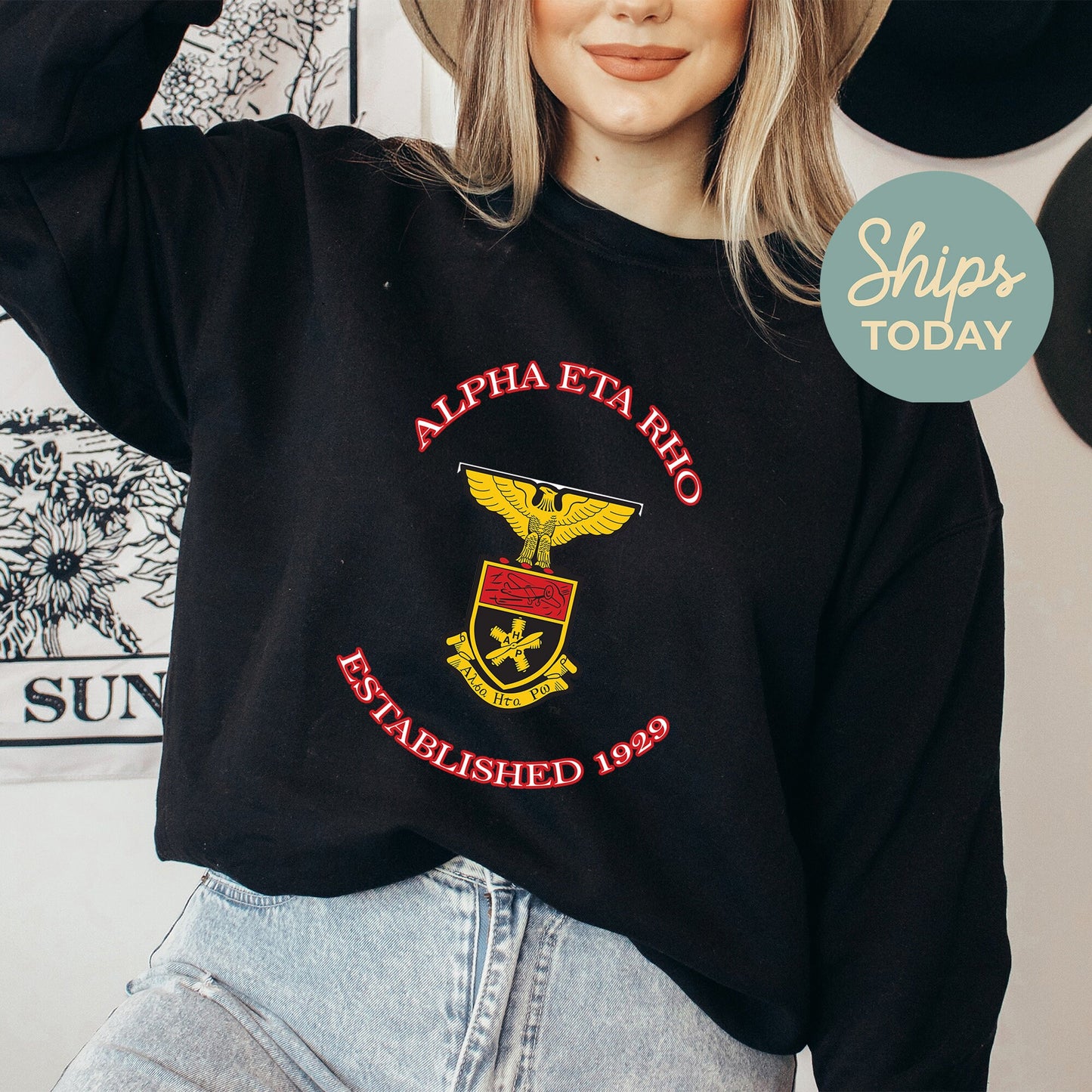 Alpha Eta Rho Iconic Insignia COED Sweatshirt _ 35663g