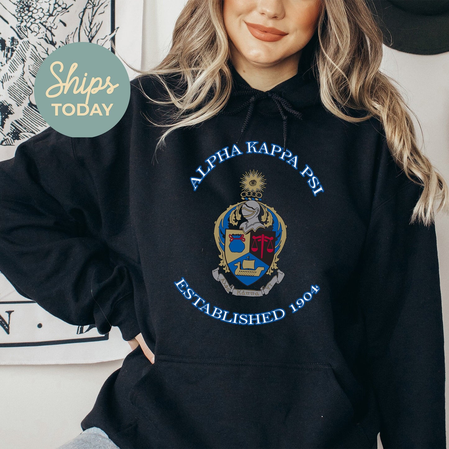 Alpha Kappa Psi Iconic Insignia COED Hoodie _ 35664g