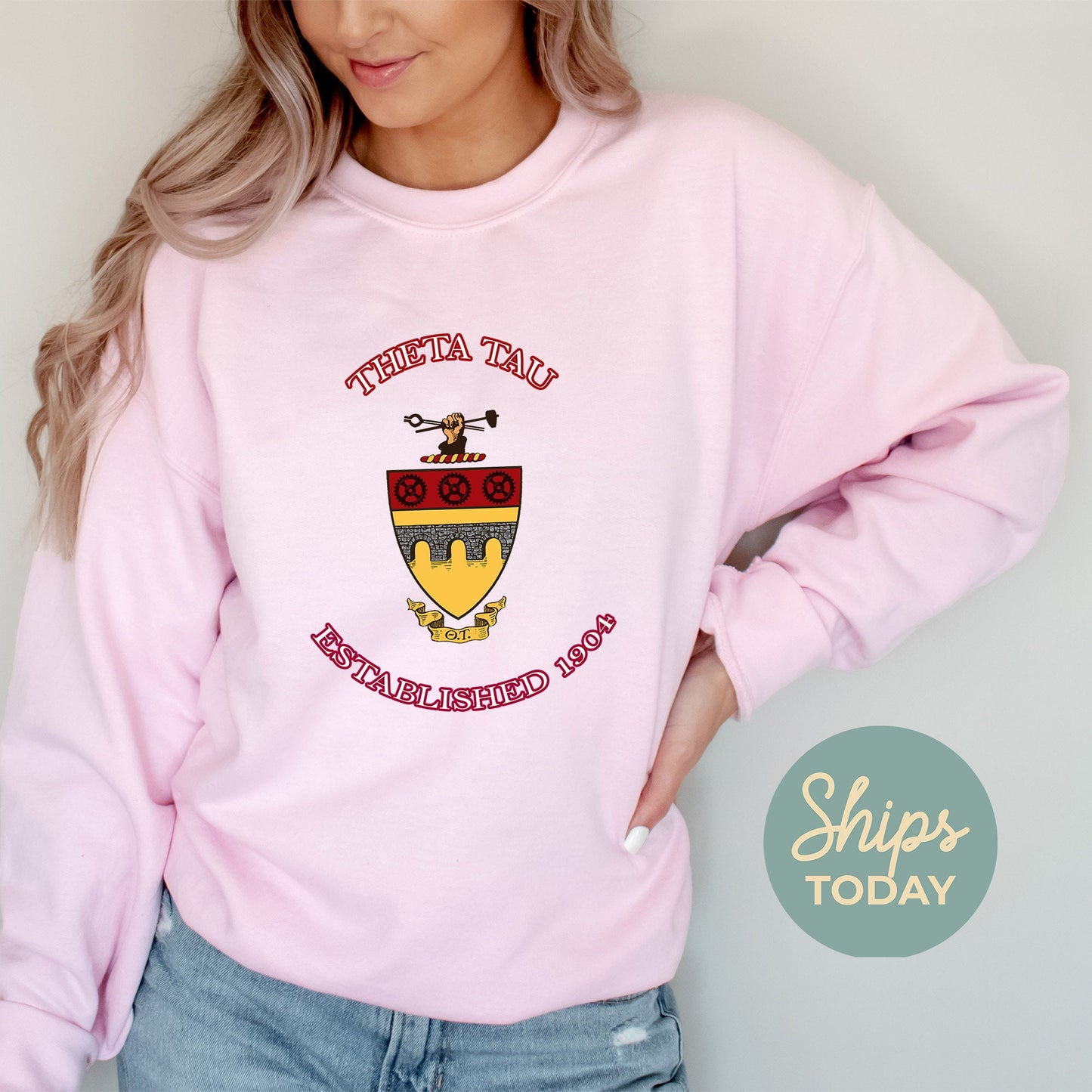 Theta Tau Iconic Insignia COED Sweatshirt _ 35678g