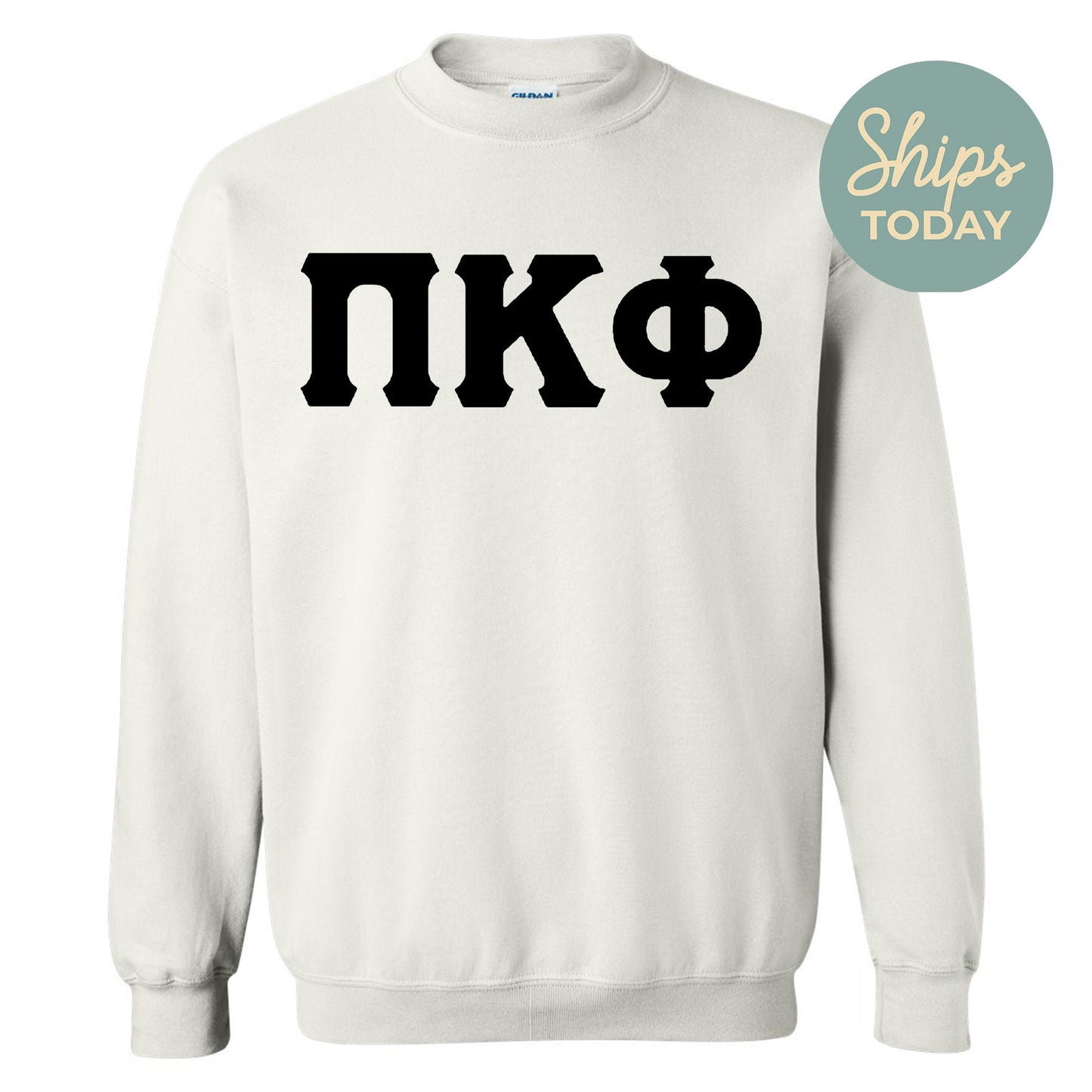 Pi Kappa Phi Black Letters Fraternity Sweatshirt _ 34926g