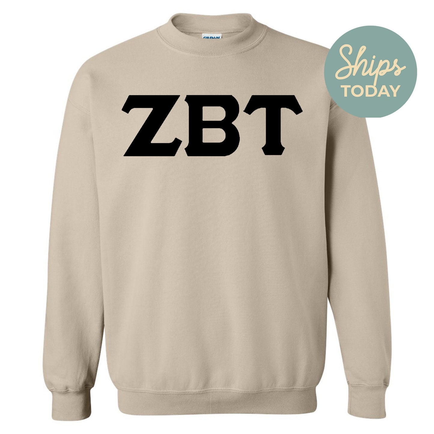 Zeta Beta Tau Black Letters Fraternity Sweatshirt _ 34936g