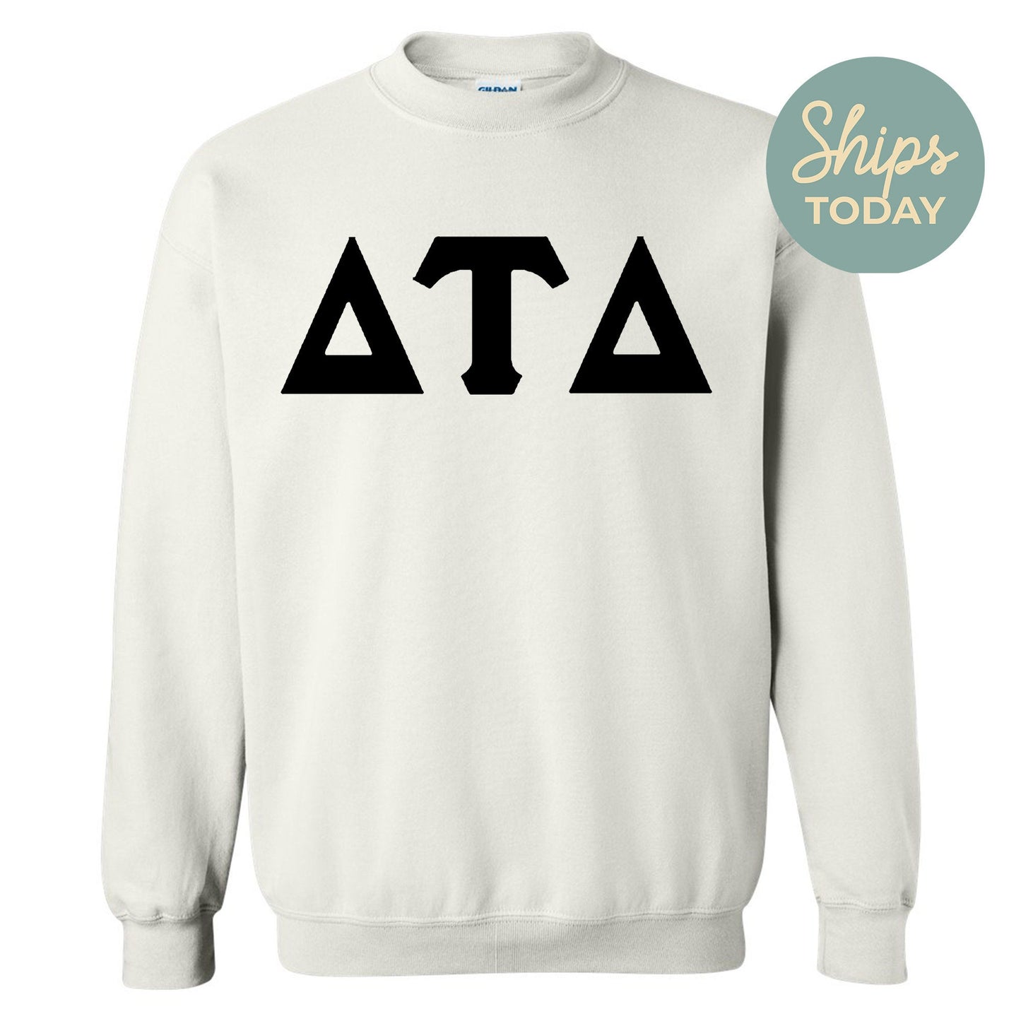 Delta Tau Delta Black Letters Fraternity Sweatshirt _ 34915g