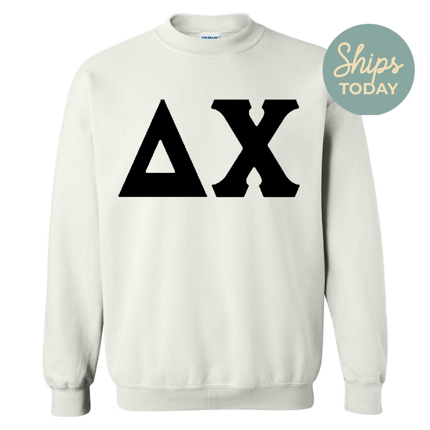 Delta Chi Black Letters Fraternity Sweatshirt _ 34913g